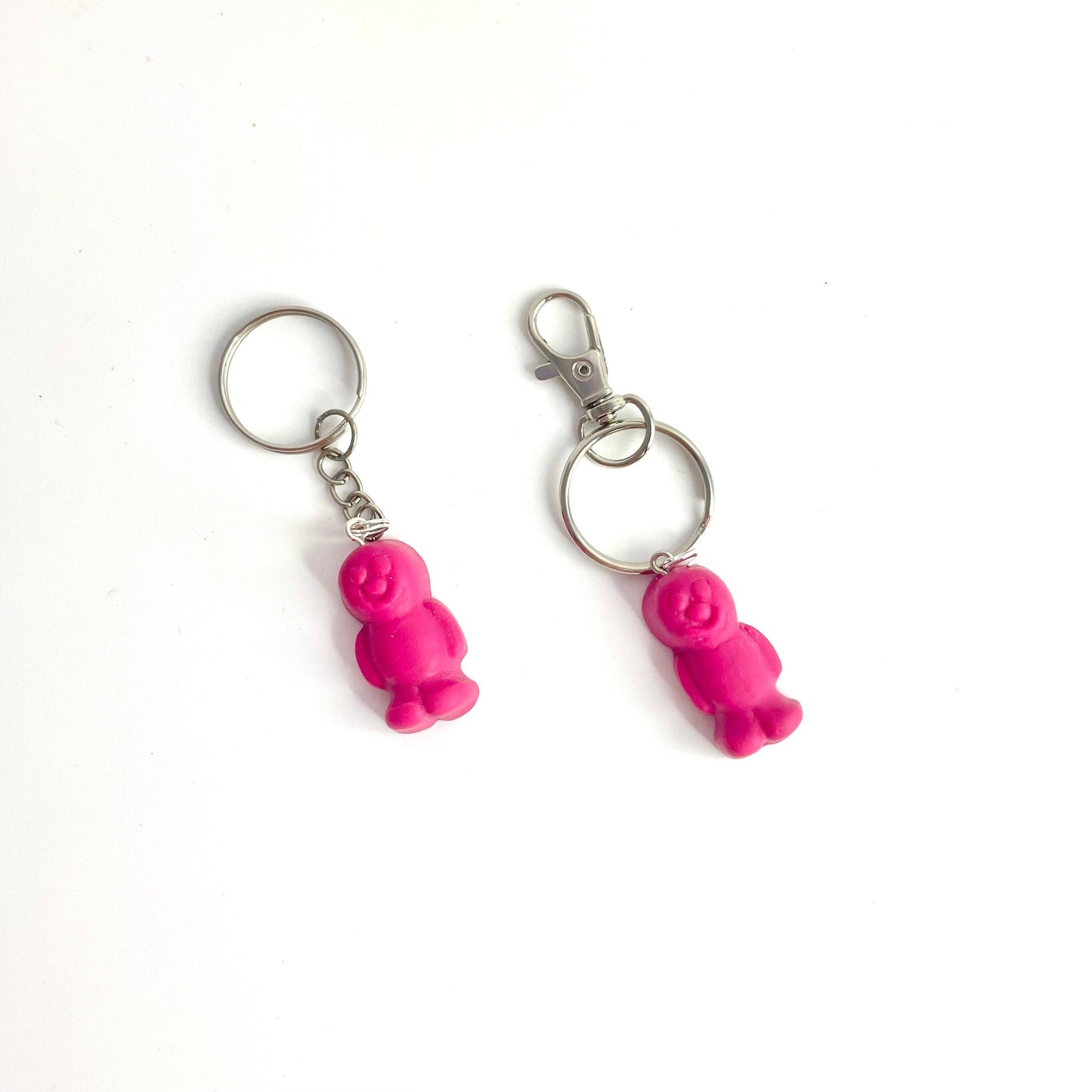 Hot Pink Retro Jelly Baby Keyring