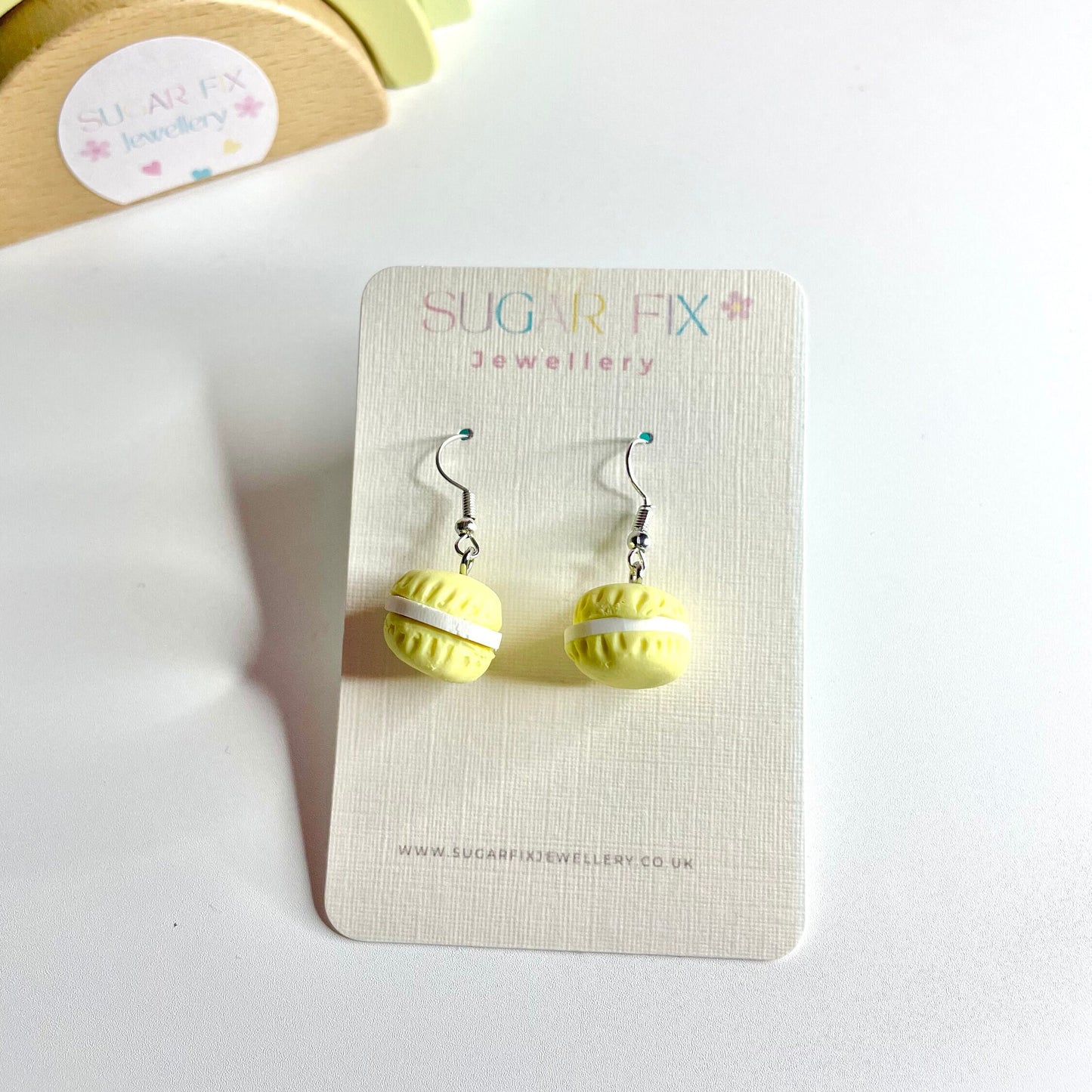 Sterling Silver Sherbet Lemon Macaroon Earrings