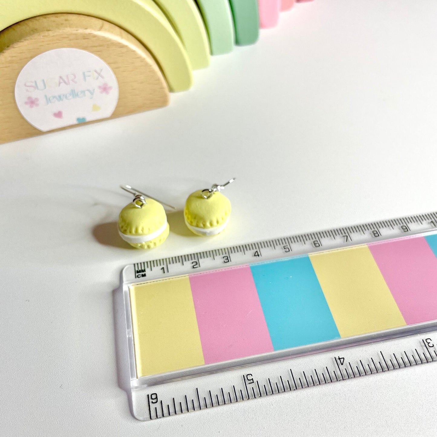 Sterling Silver Sherbet Lemon Macaroon Earrings
