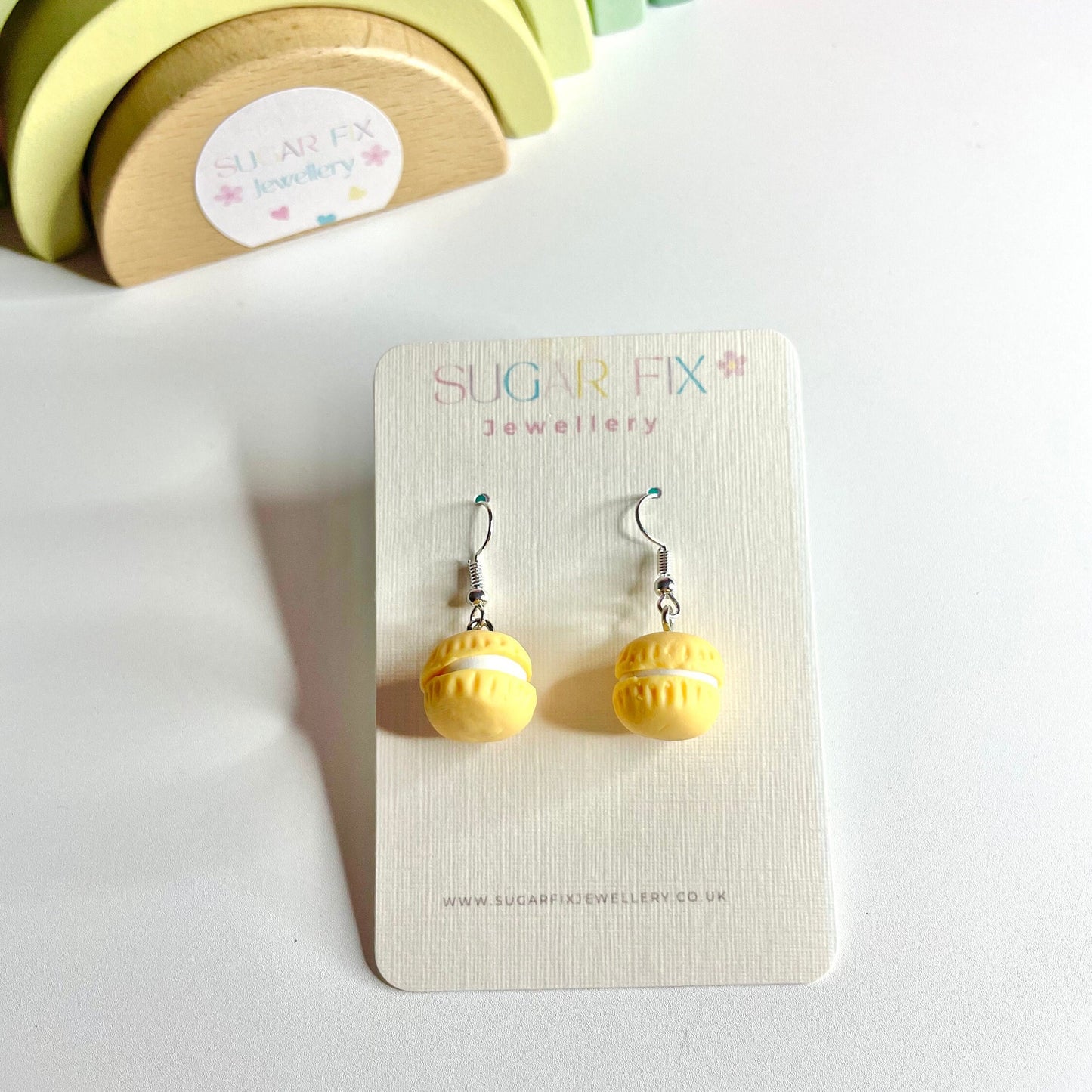 Sterling Silver Peach Macaroon Earrings