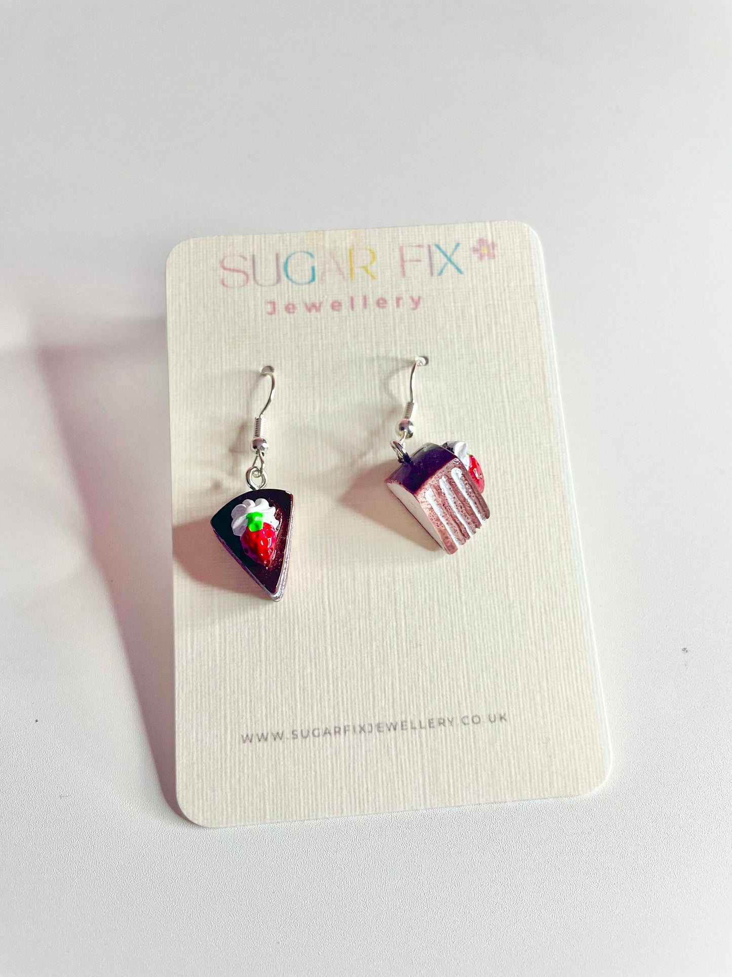 Chocolate Cake Sterling Silver Earrings