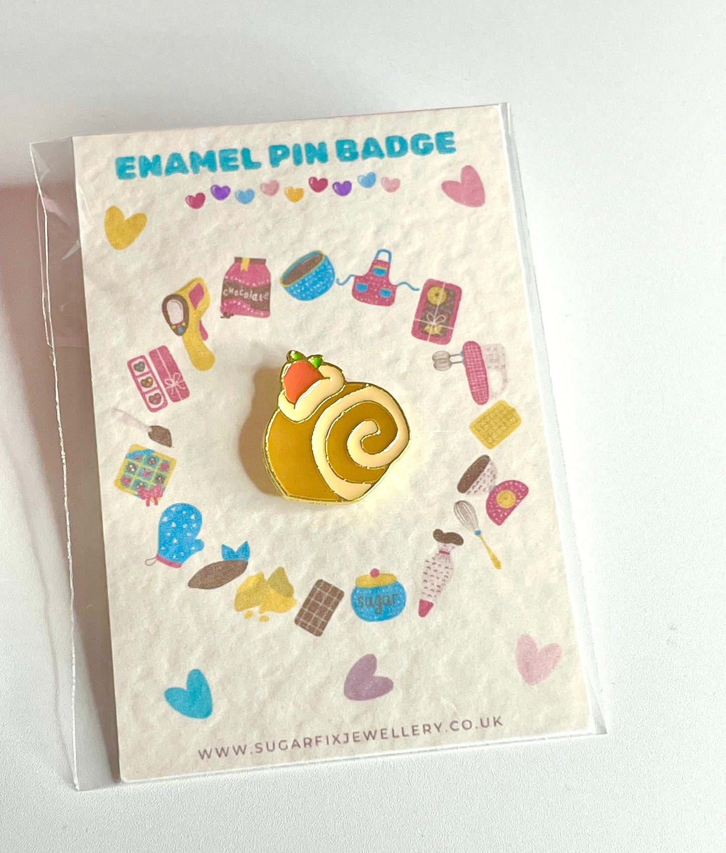 Swiss Roll Enamel Pin Brooch