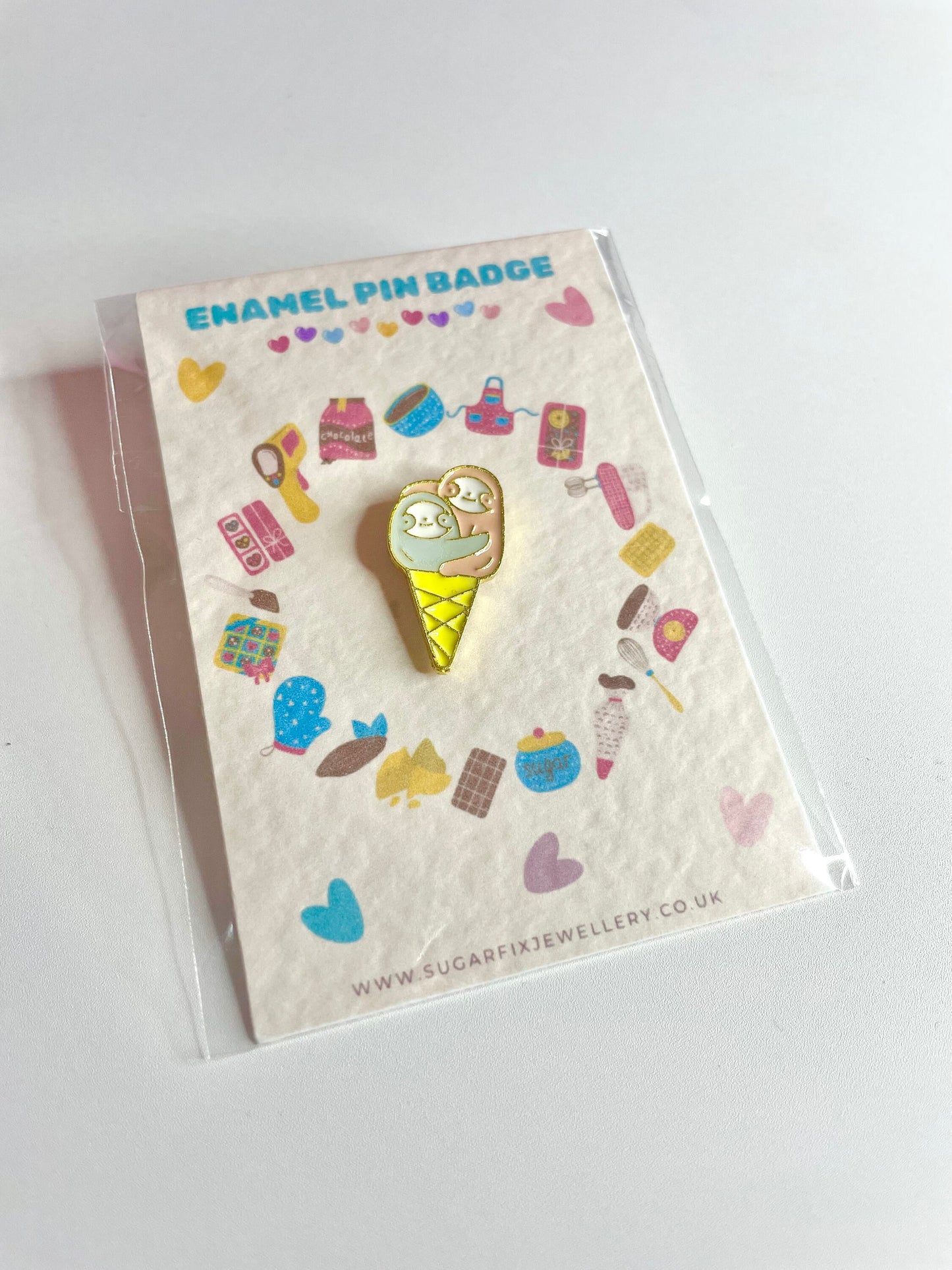 Sloth Ice Cream Enamel Pin Brooch