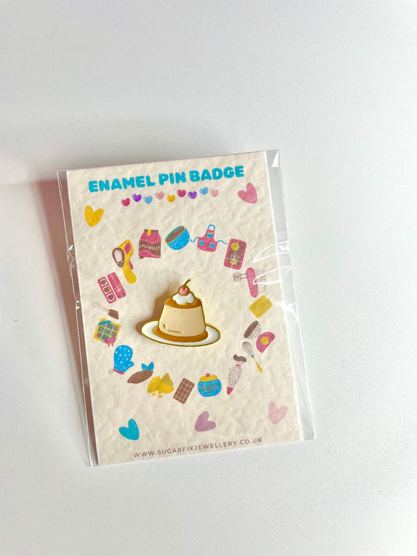 Crème Brûlée Cake Enamel Pin Brooch Badge