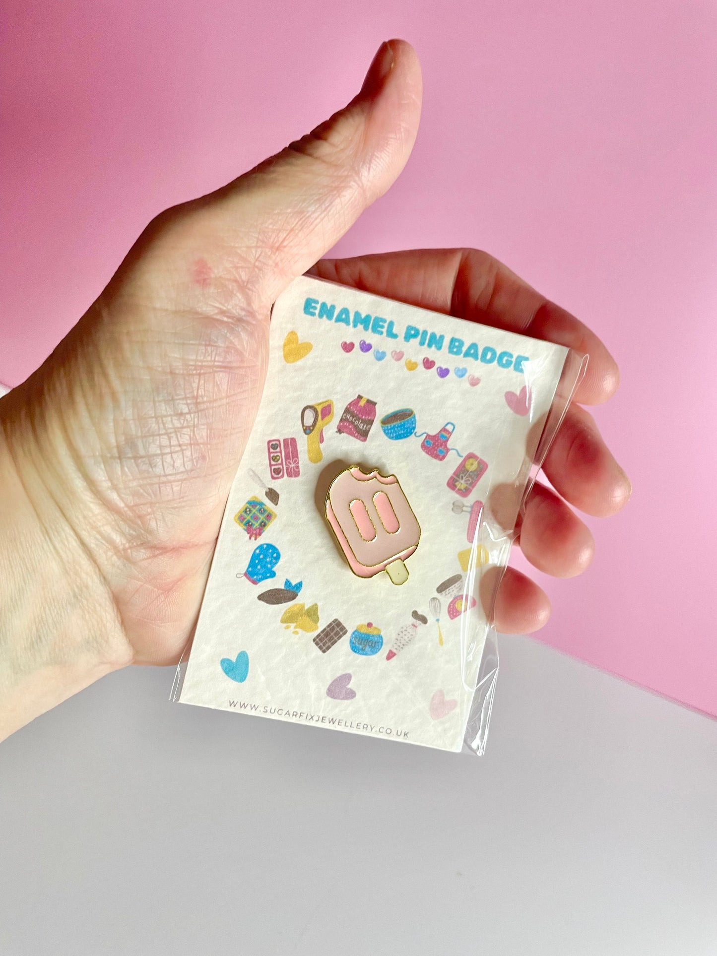 Pink Popsicle Lolly Enamel Pin Brooch