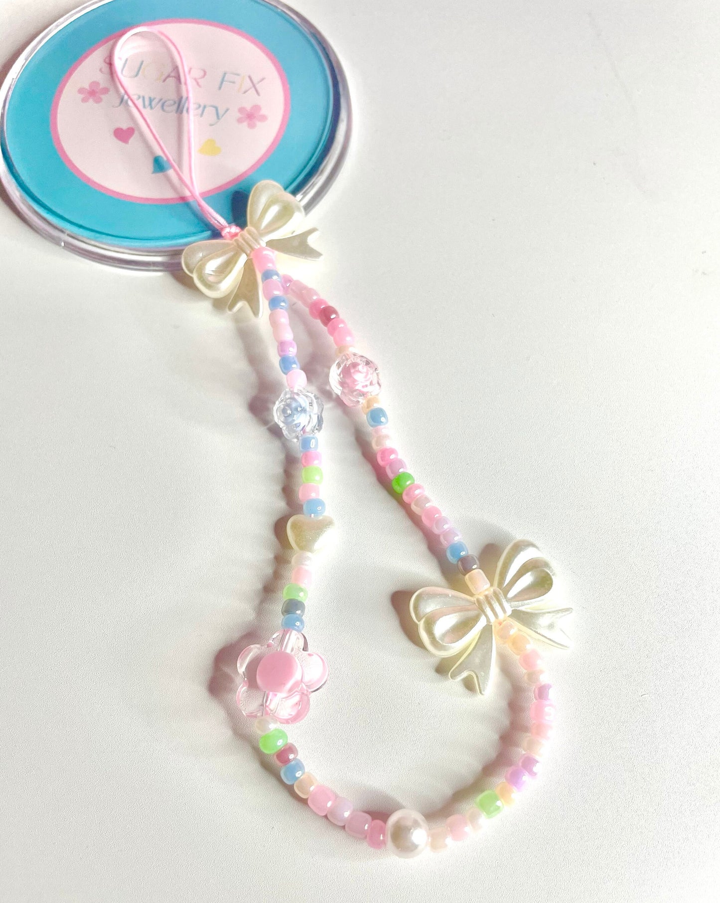 Pastel Bow Mobile Phone Wrist Strap