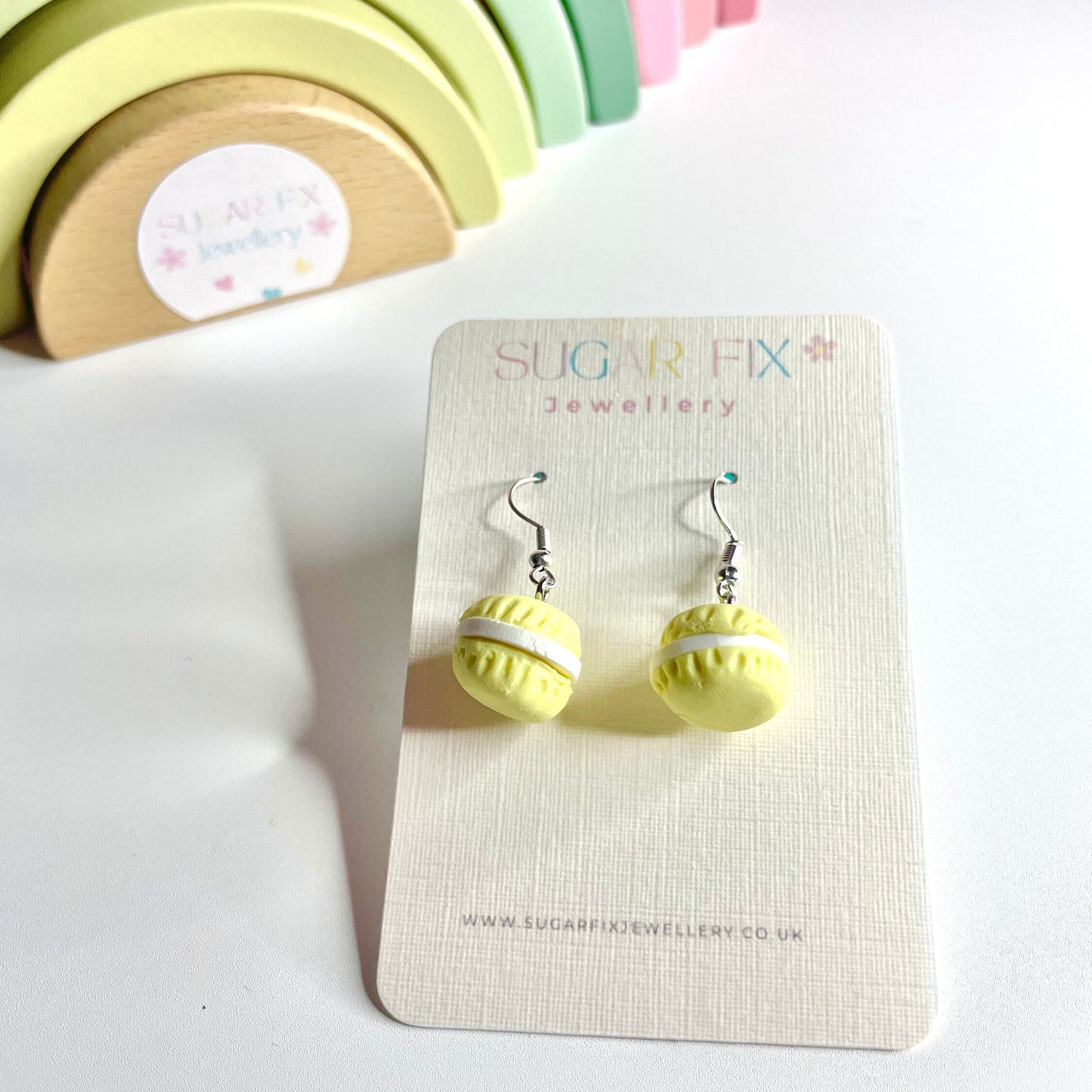 Sterling Silver Sherbet Lemon Macaroon Earrings