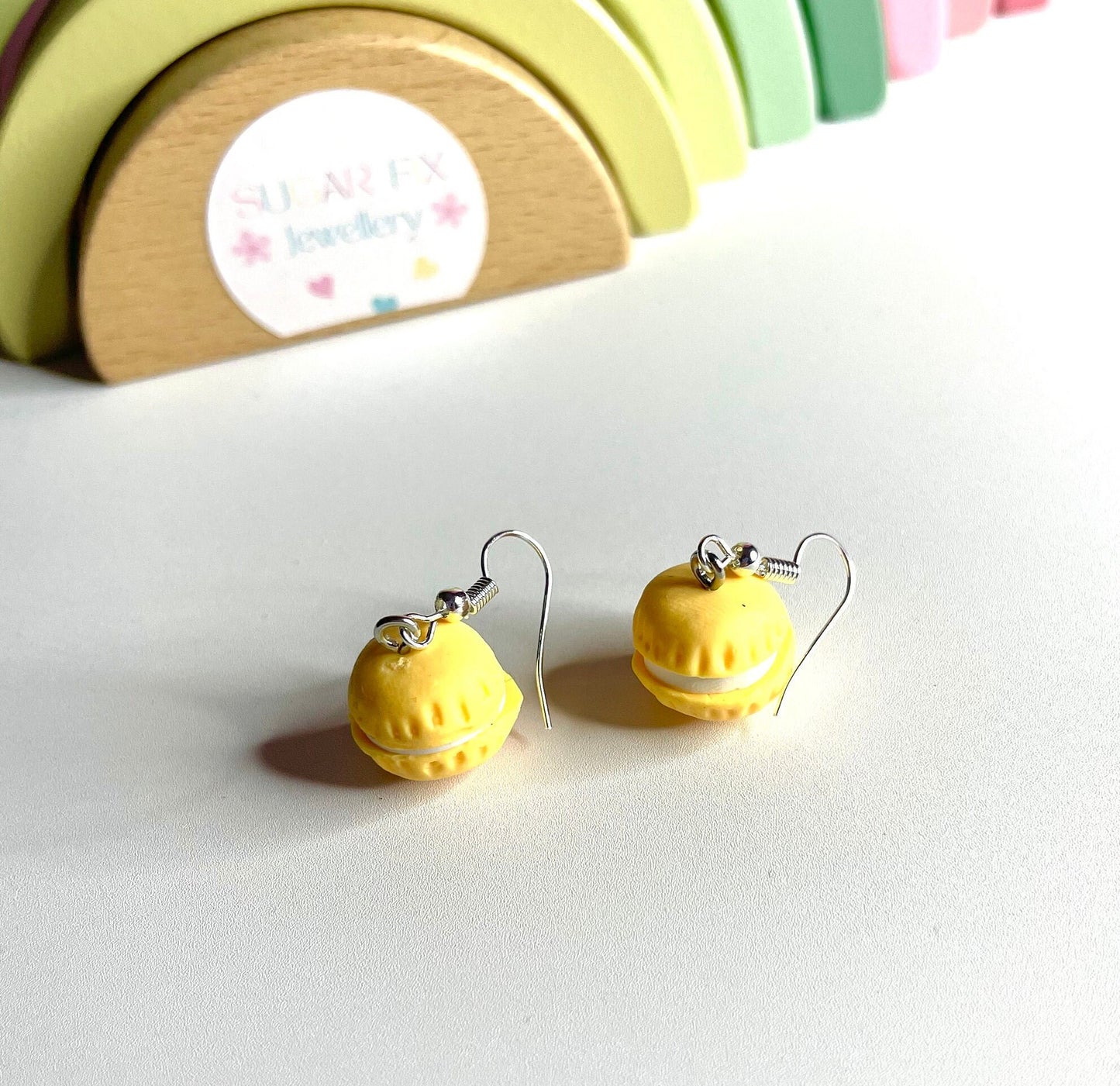 Sterling Silver Peach Macaroon Earrings