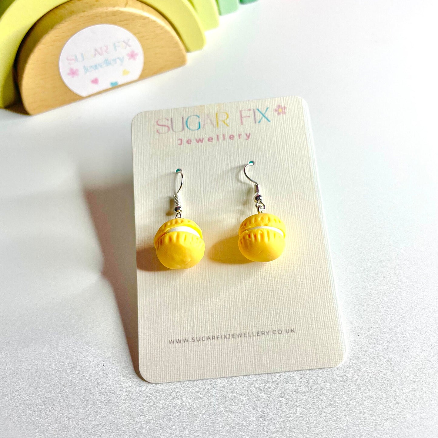 Sterling Silver Peach Macaroon Earrings