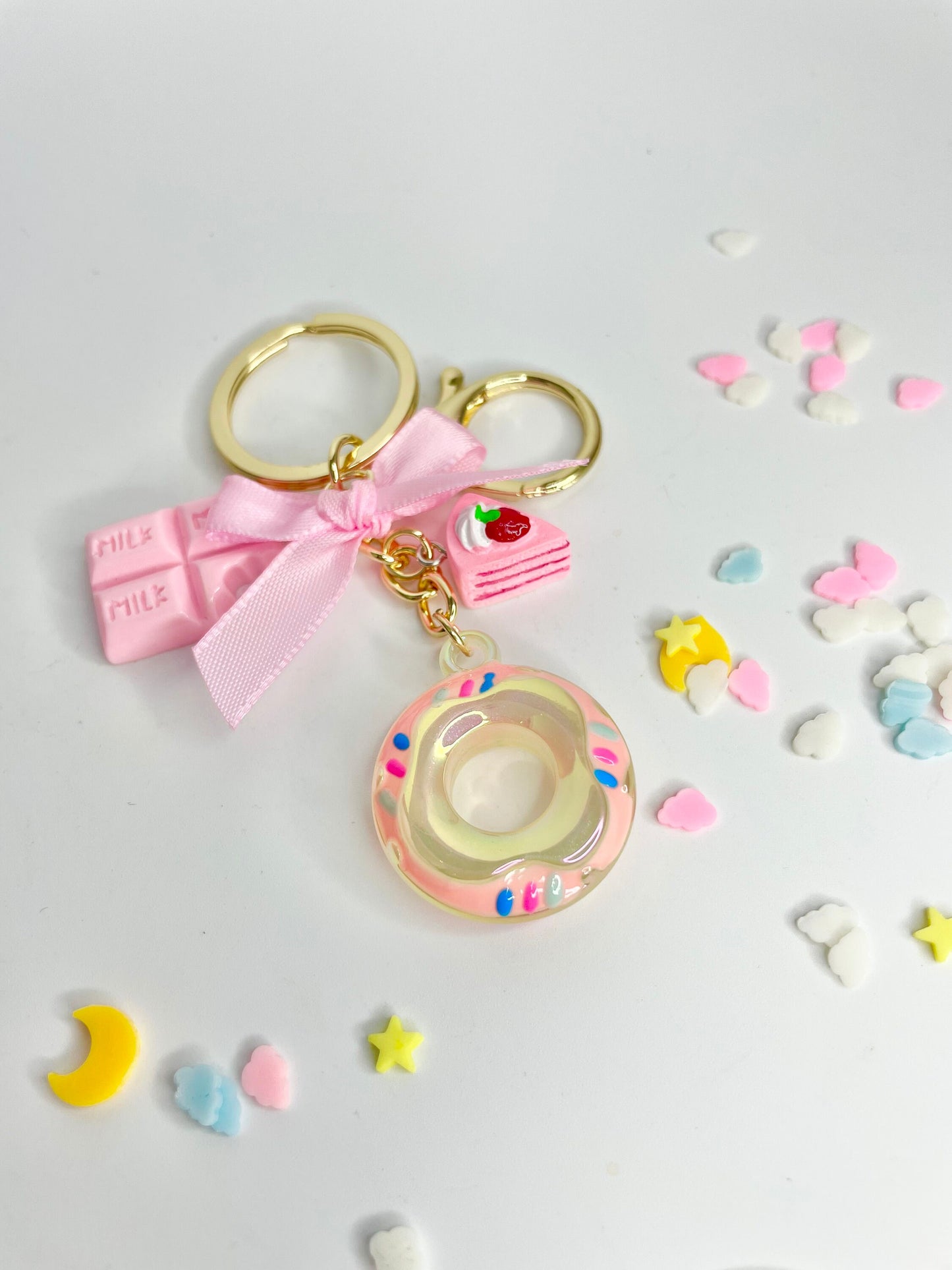 Pink Chocolate Sweet Food Keyring