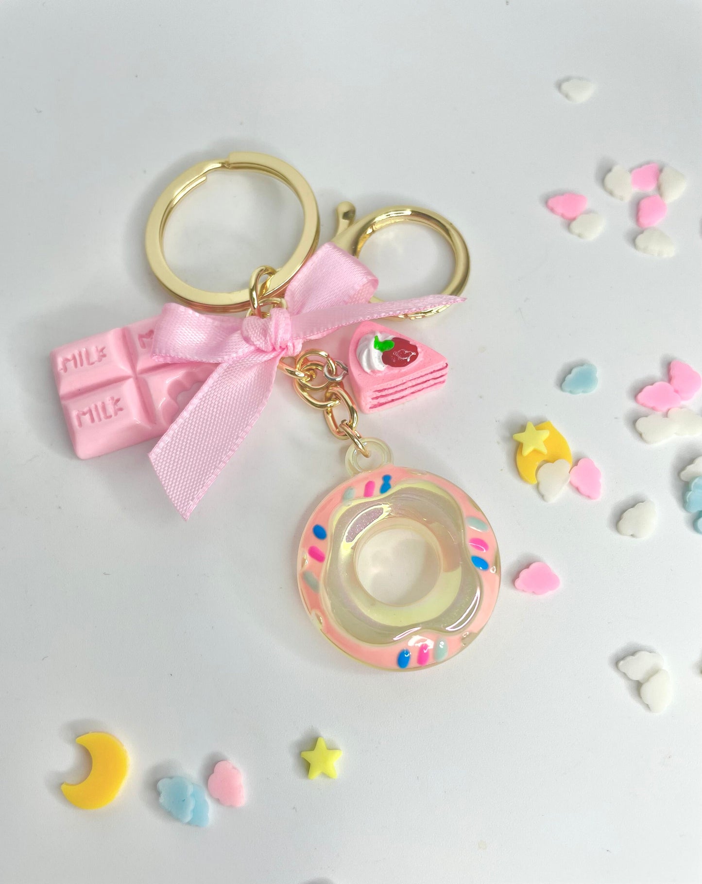 Pink Chocolate Sweet Food Keyring