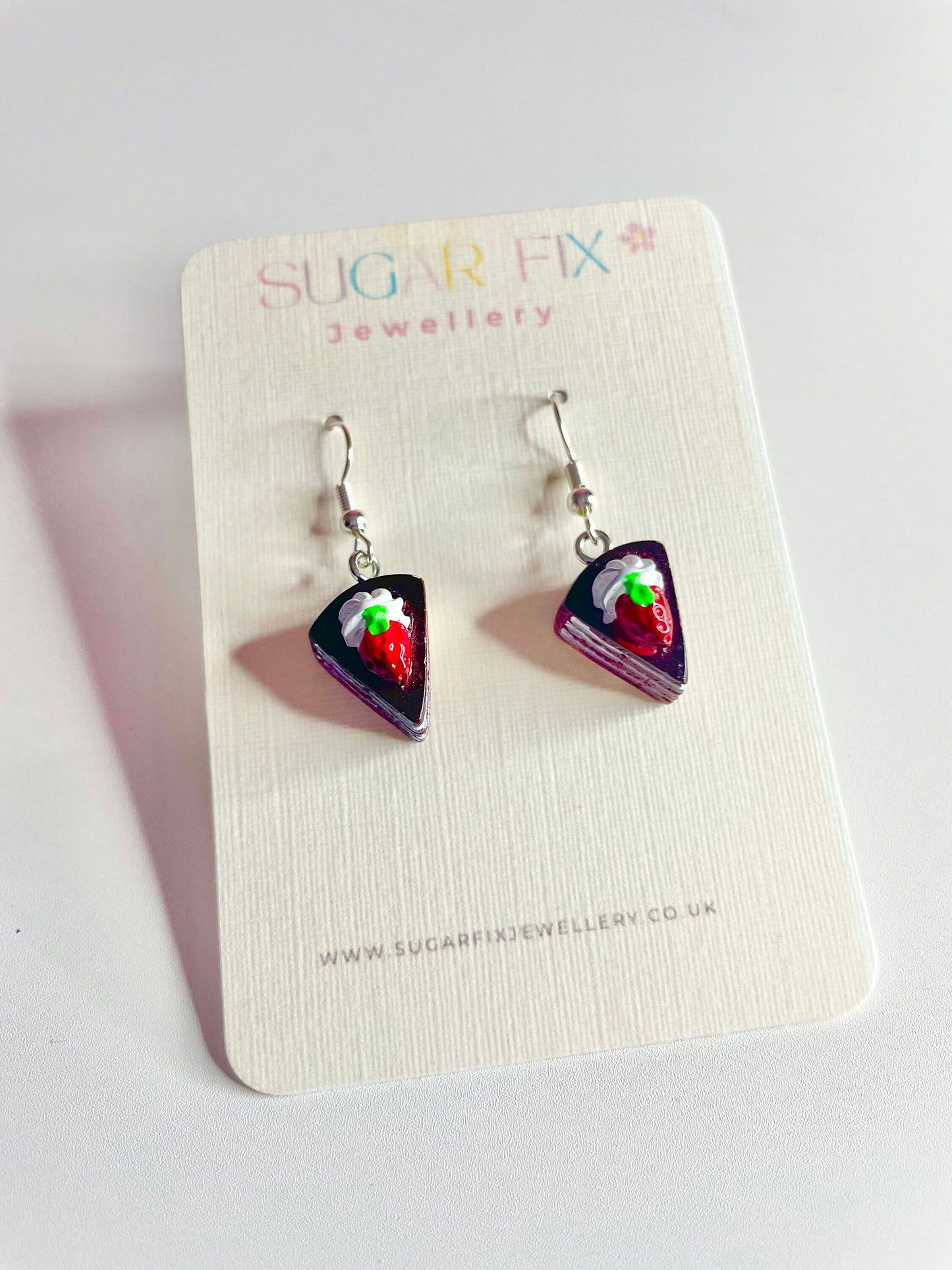 Chocolate Cake Sterling Silver Earrings