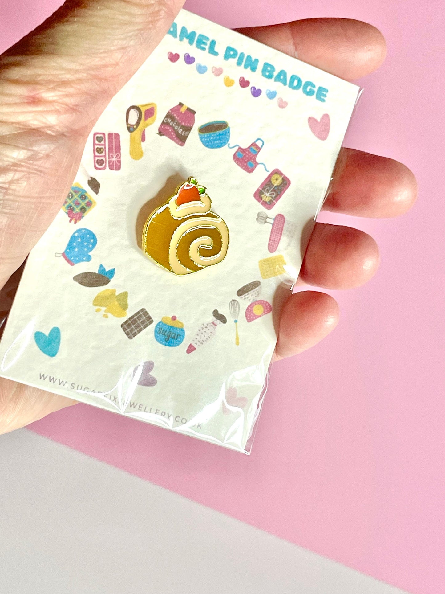 Swiss Roll Enamel Pin Brooch