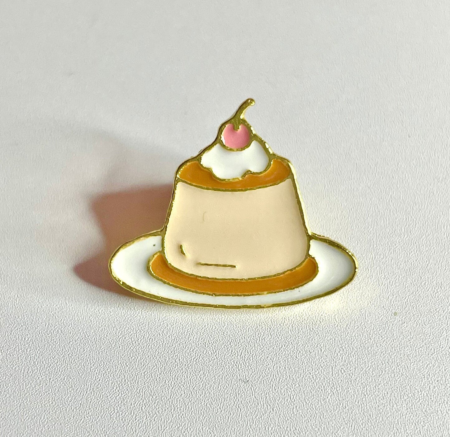 Crème Brûlée Cake Enamel Pin Brooch Badge