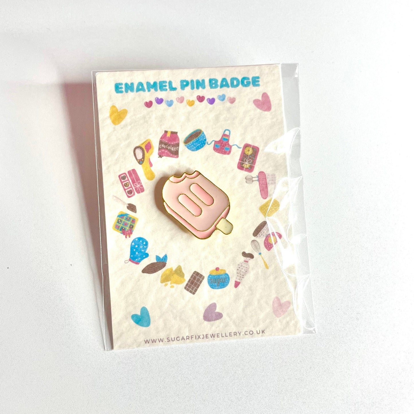 Pink Popsicle Lolly Enamel Pin Brooch