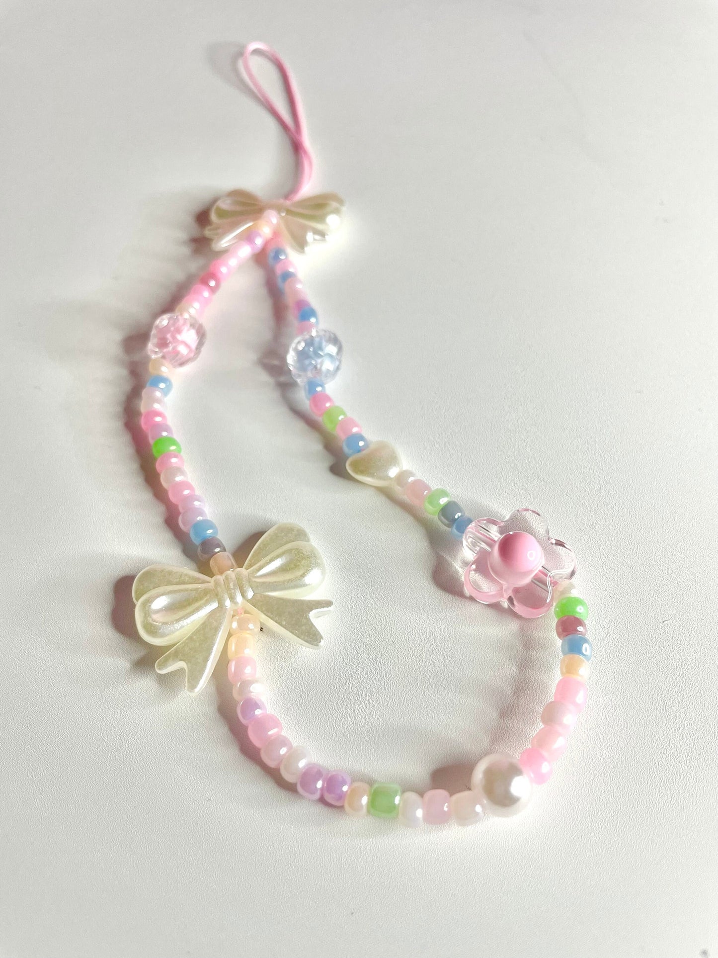 Pastel Bow Mobile Phone Wrist Strap