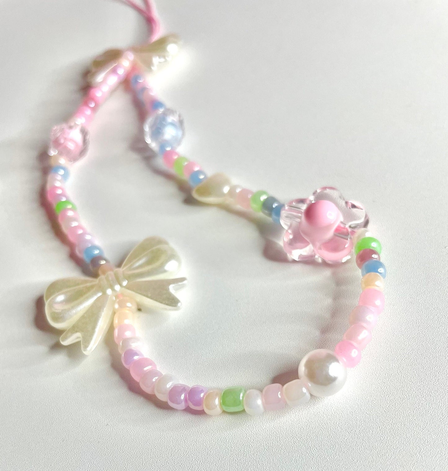 Pastel Bow Mobile Phone Wrist Strap