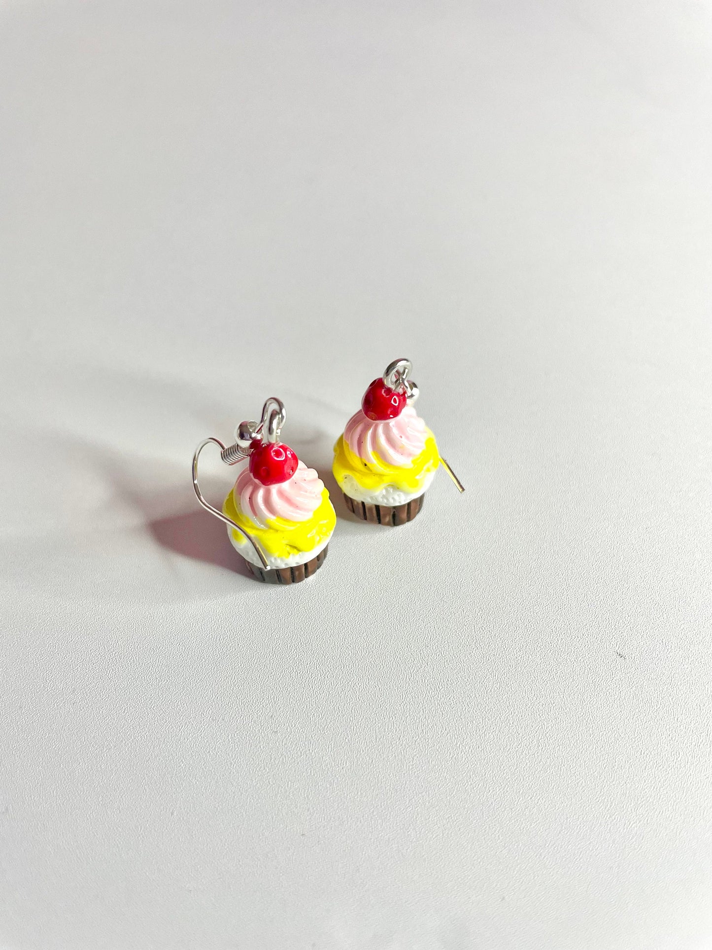 Cupcake Dangle Dropper Sterling Silver Earrings