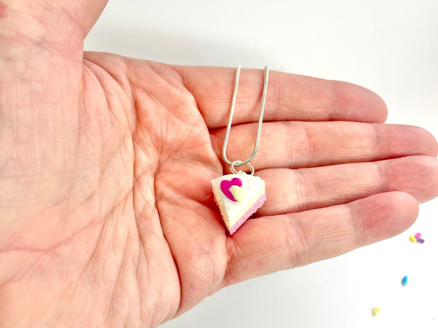 Tiny Angel Cake Slice Necklace