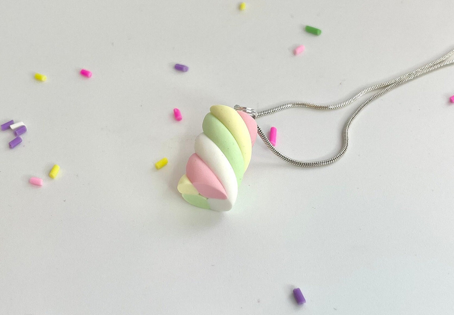 Handmade Pastel Flump Marshmallow Necklace