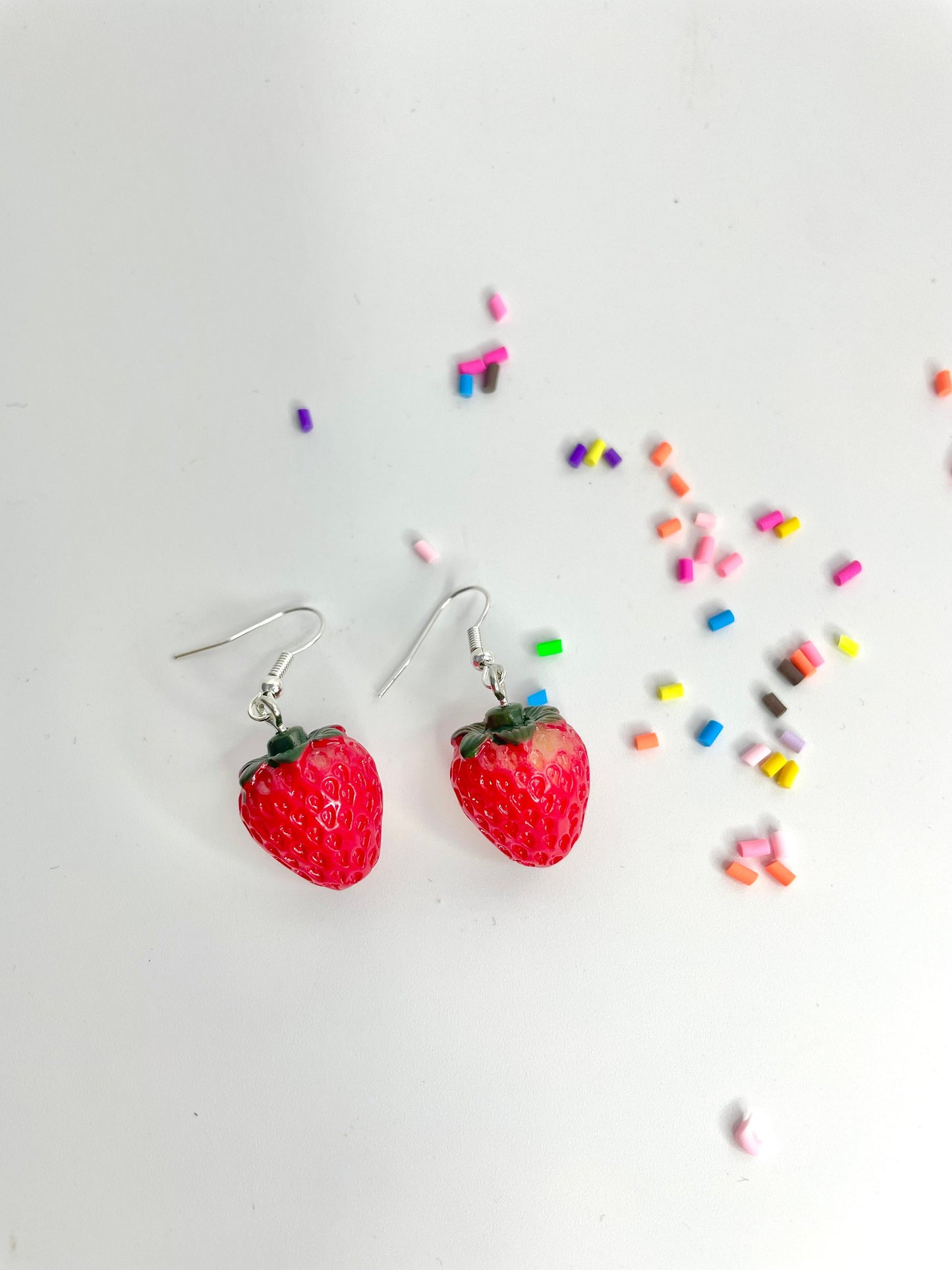 Strawberry Fruit Sterling Silver Earrings