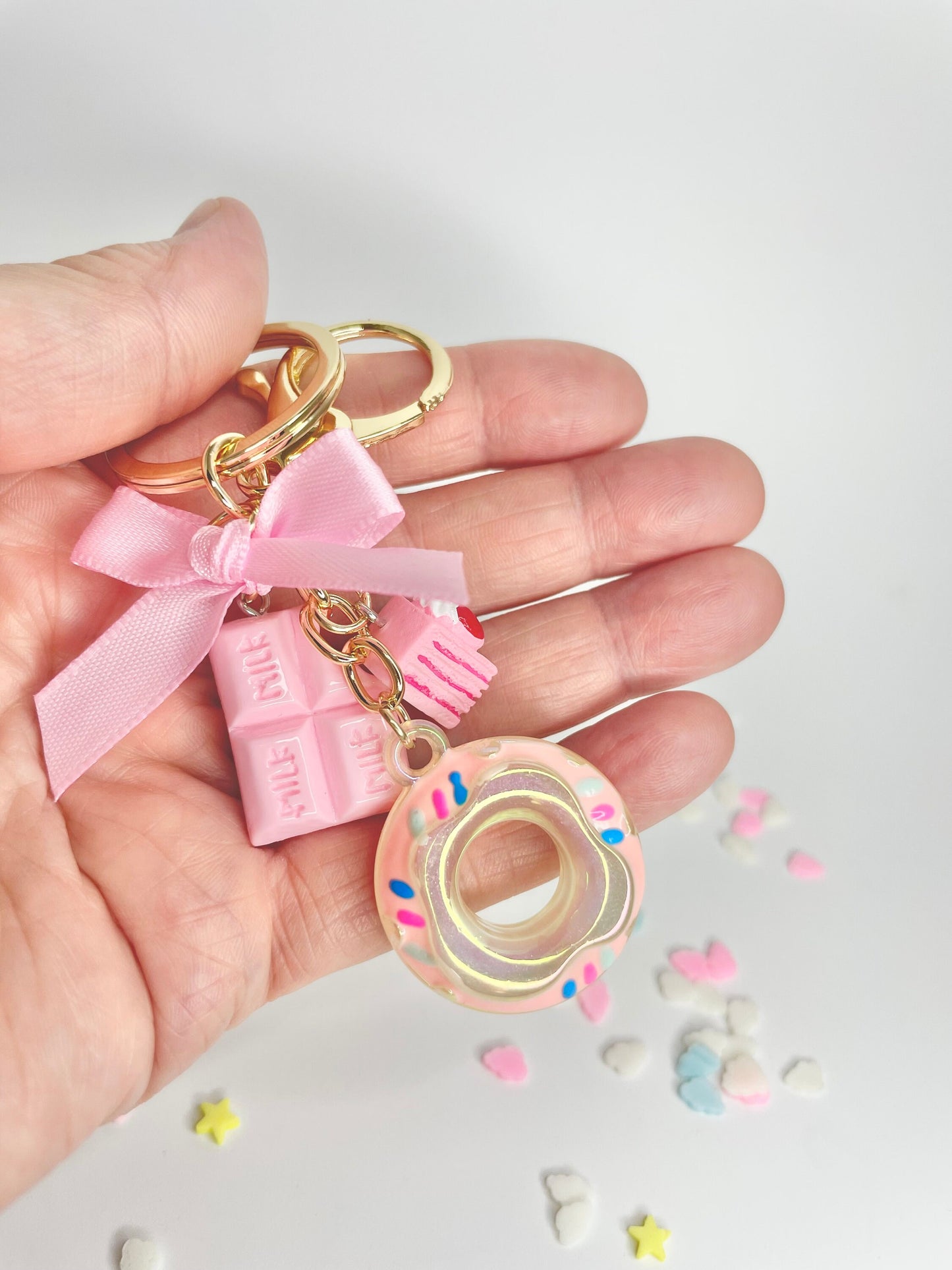 Pink Chocolate Sweet Food Keyring