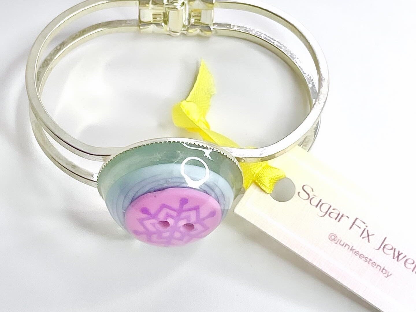 Quirky Colourful Button Bangle Bracelet