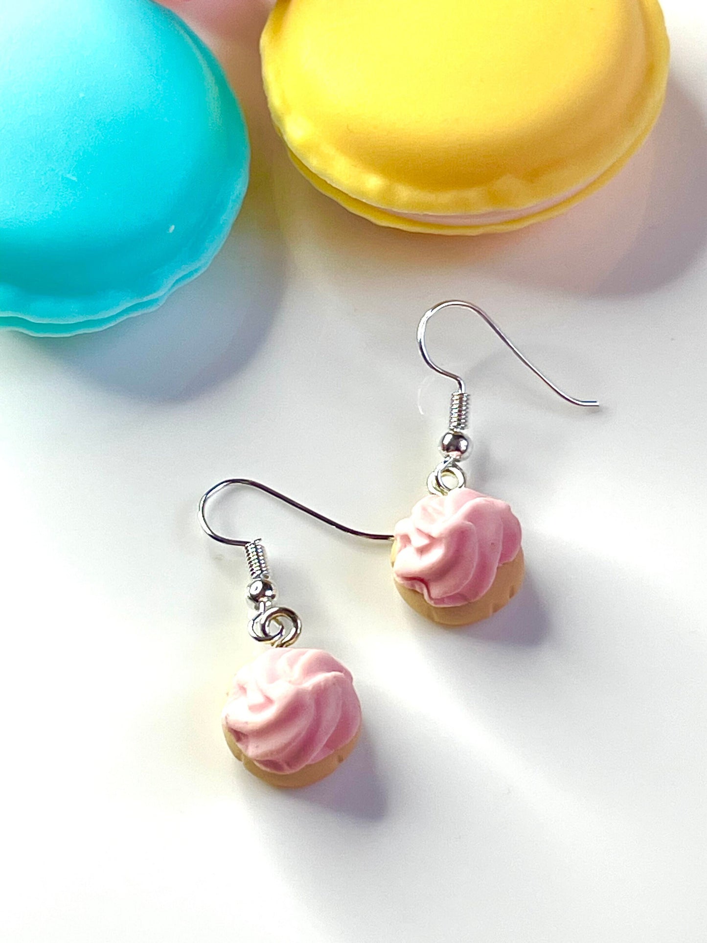 Sterling Silver Pink Iced Gem Earrings