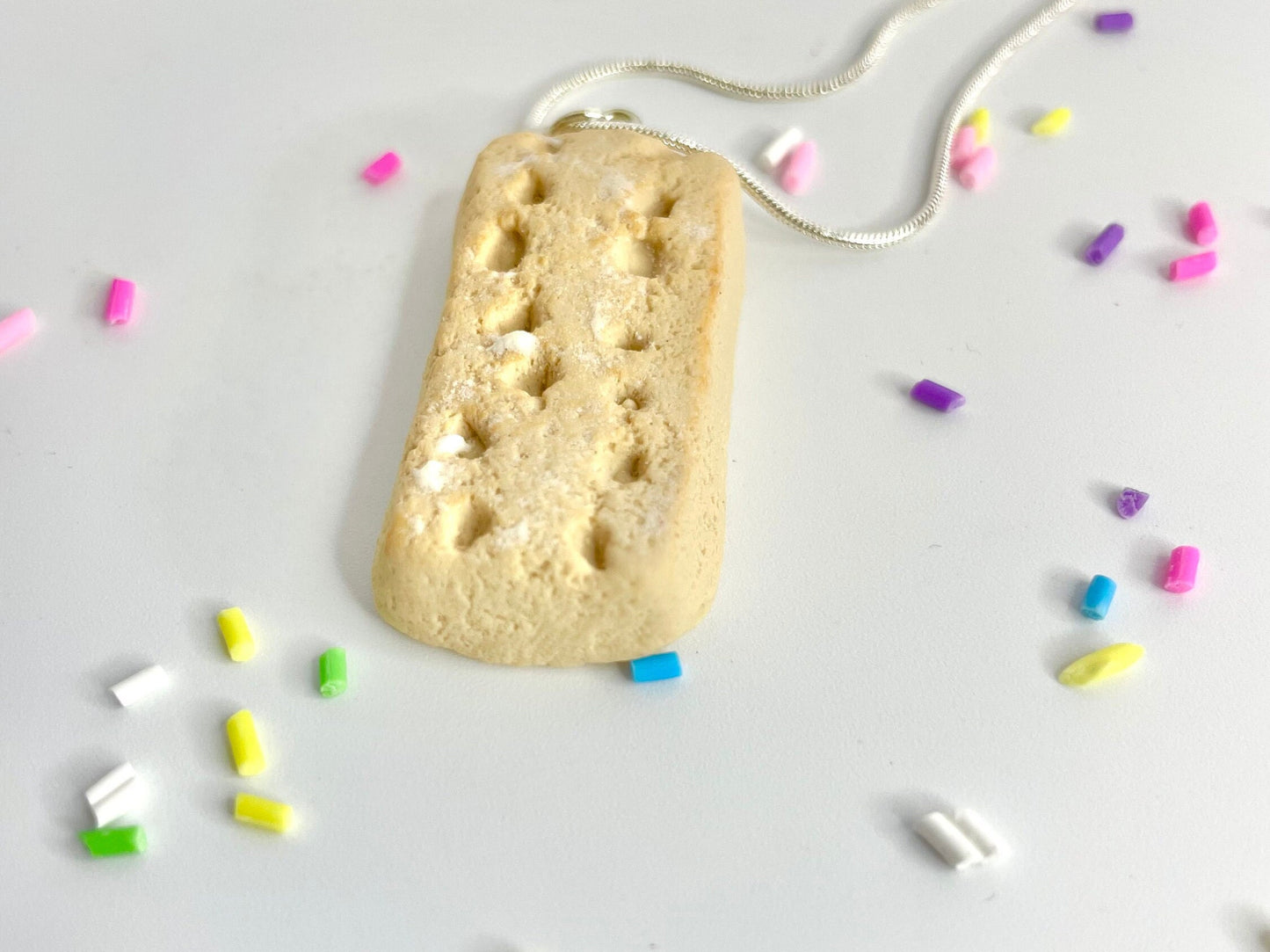 Handmade Shortbread Finger Biscuit Necklace
