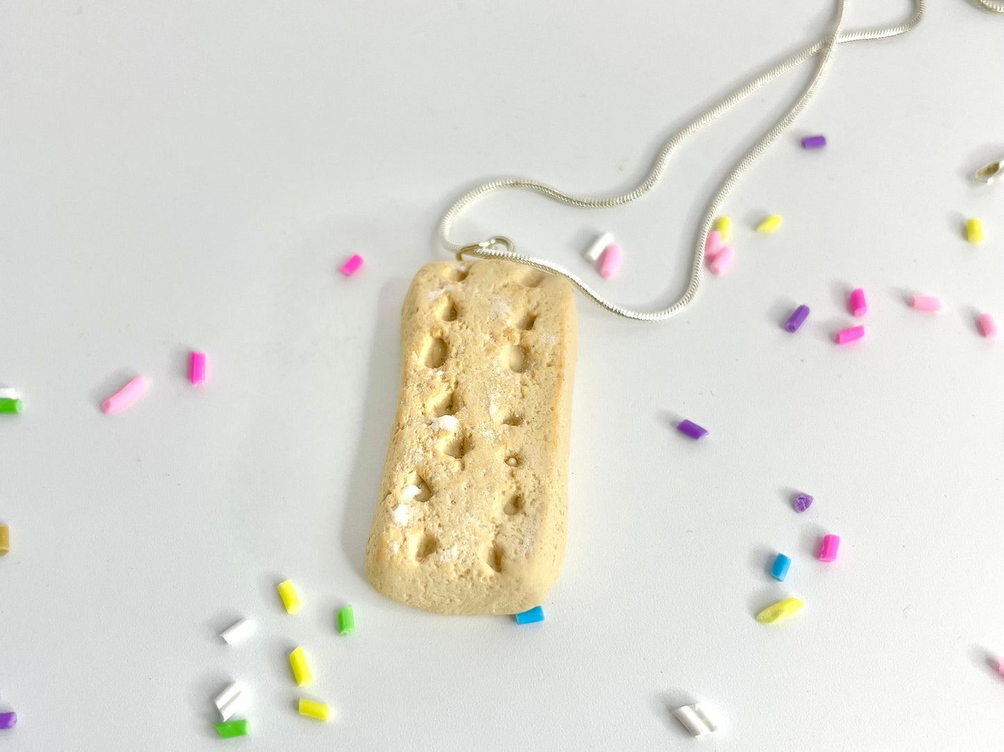 Handmade Shortbread Finger Biscuit Necklace