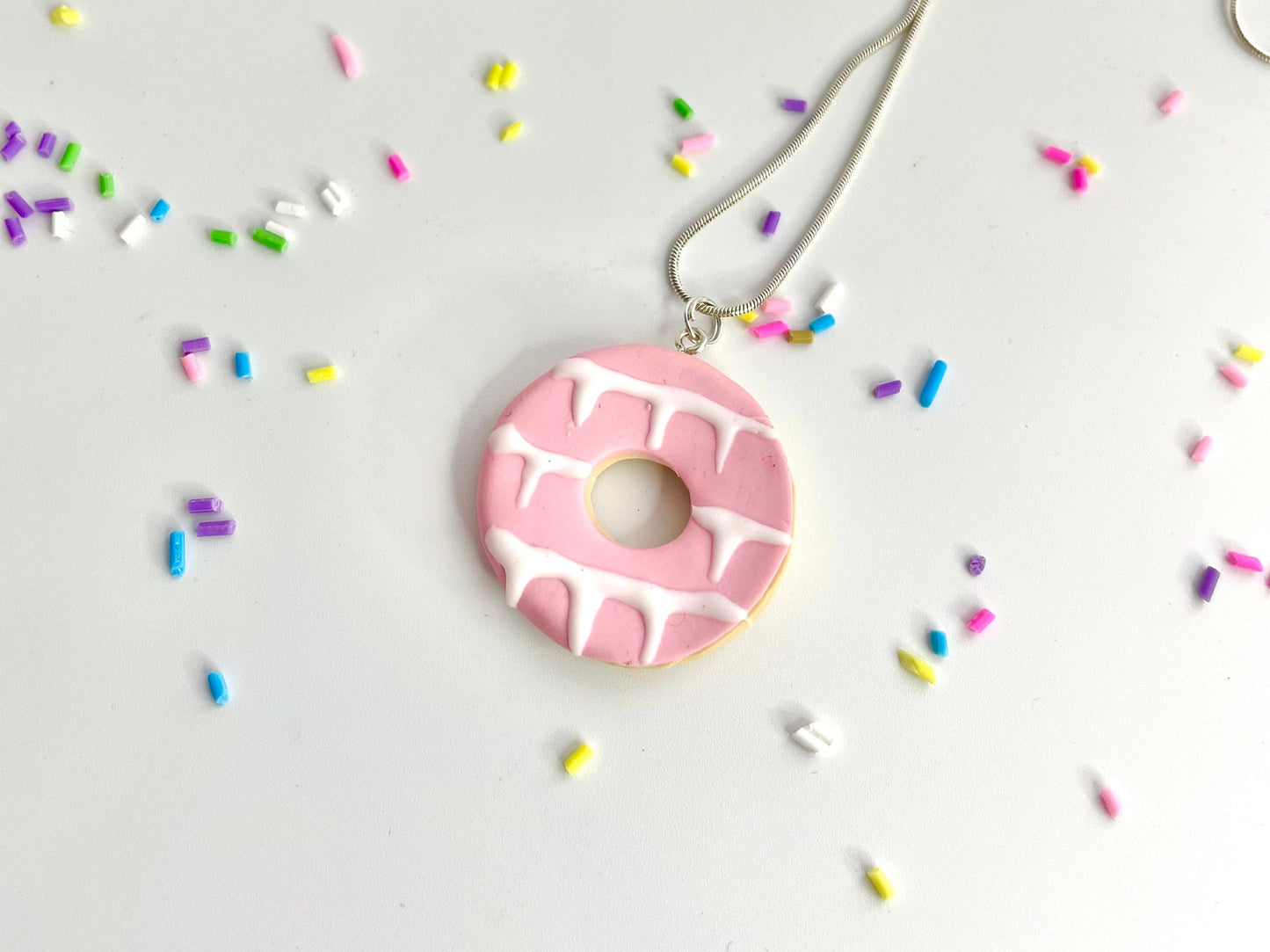 Handmade Pink Party Ring Biscuit Necklace