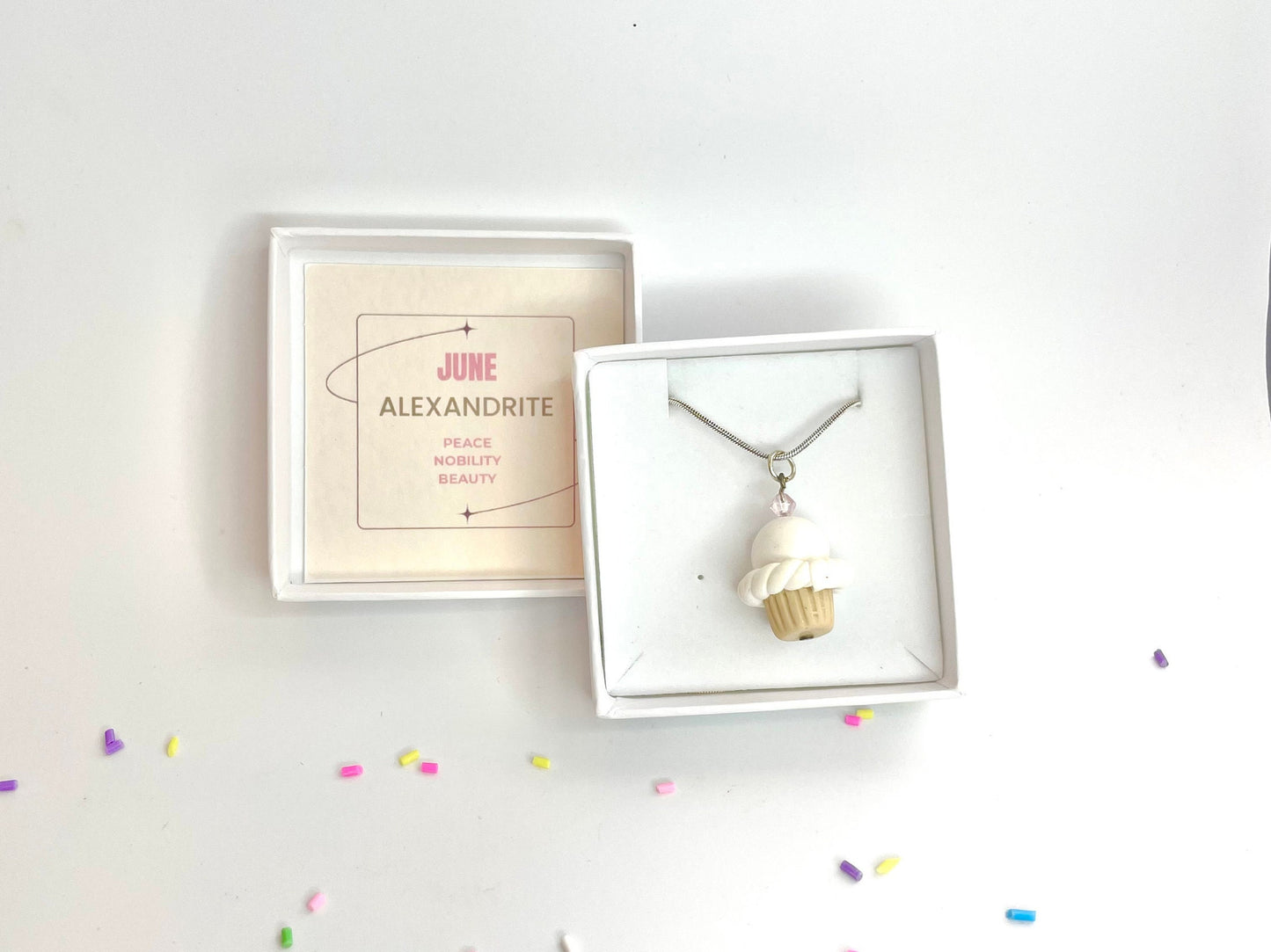 June Alexandrite Crystal Birthstone Necklace