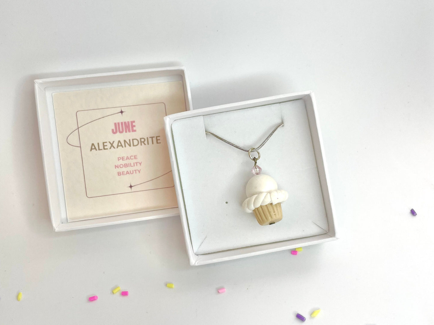 June Alexandrite Crystal Birthstone Necklace