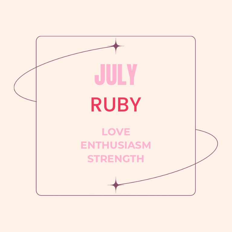 July Ruby Crystal Birthstone Necklace