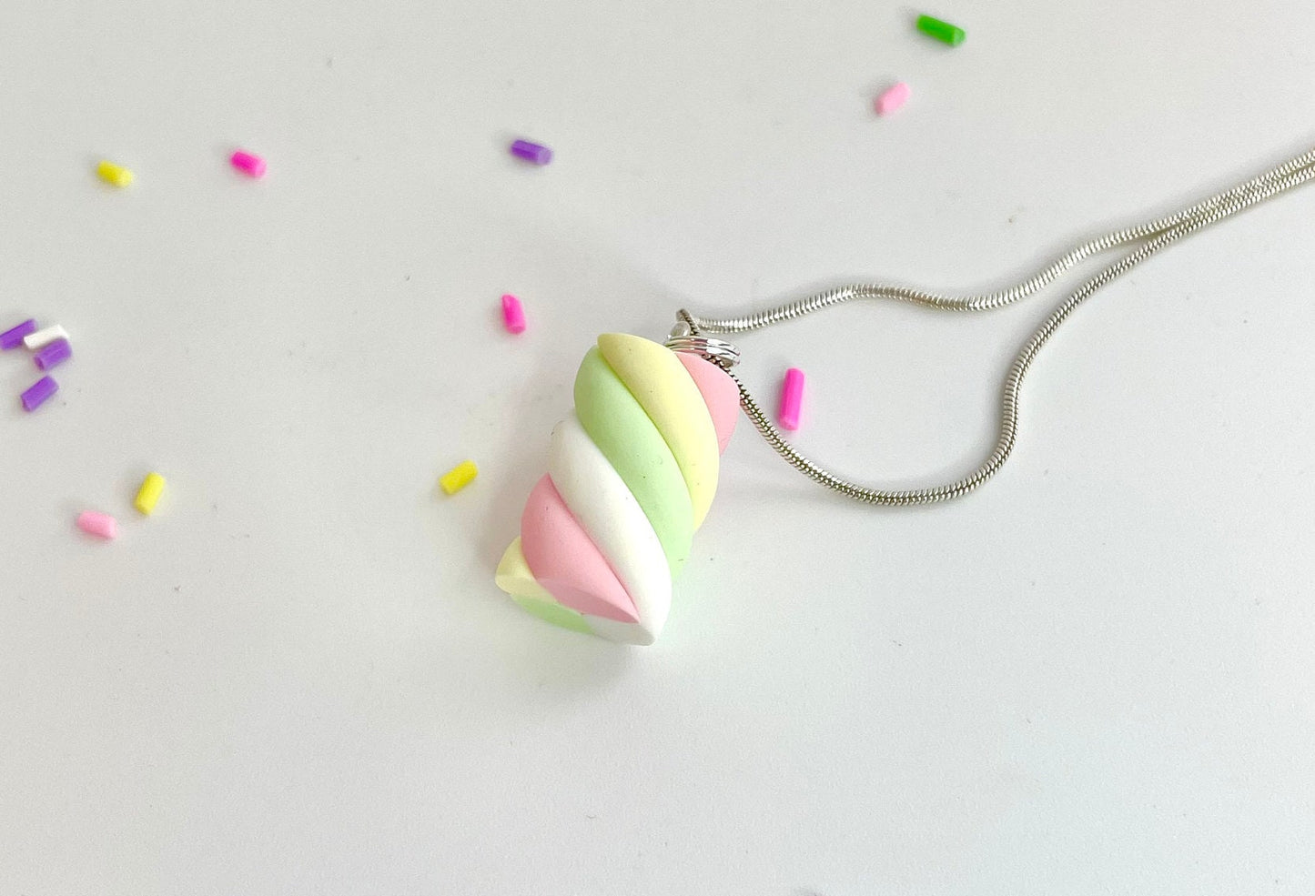Handmade Pastel Flump Marshmallow Necklace