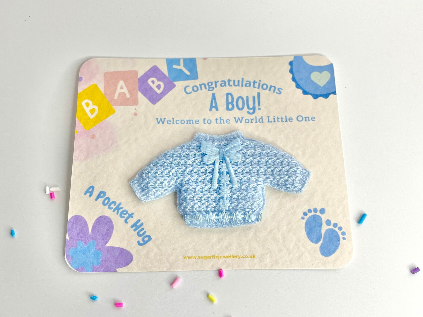 New Baby Boy Large Pocket Hug