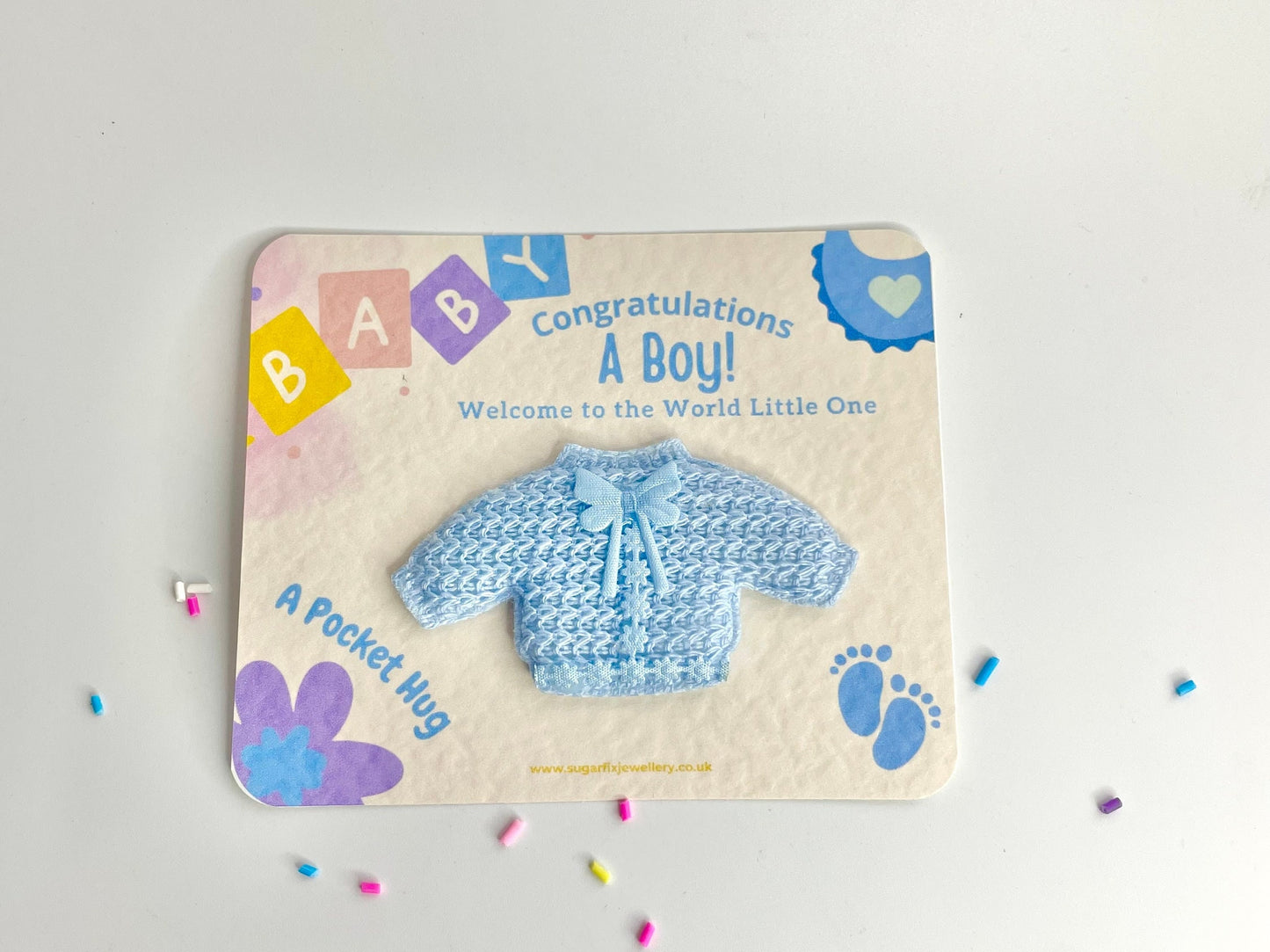 New Baby Boy Large Pocket Hug
