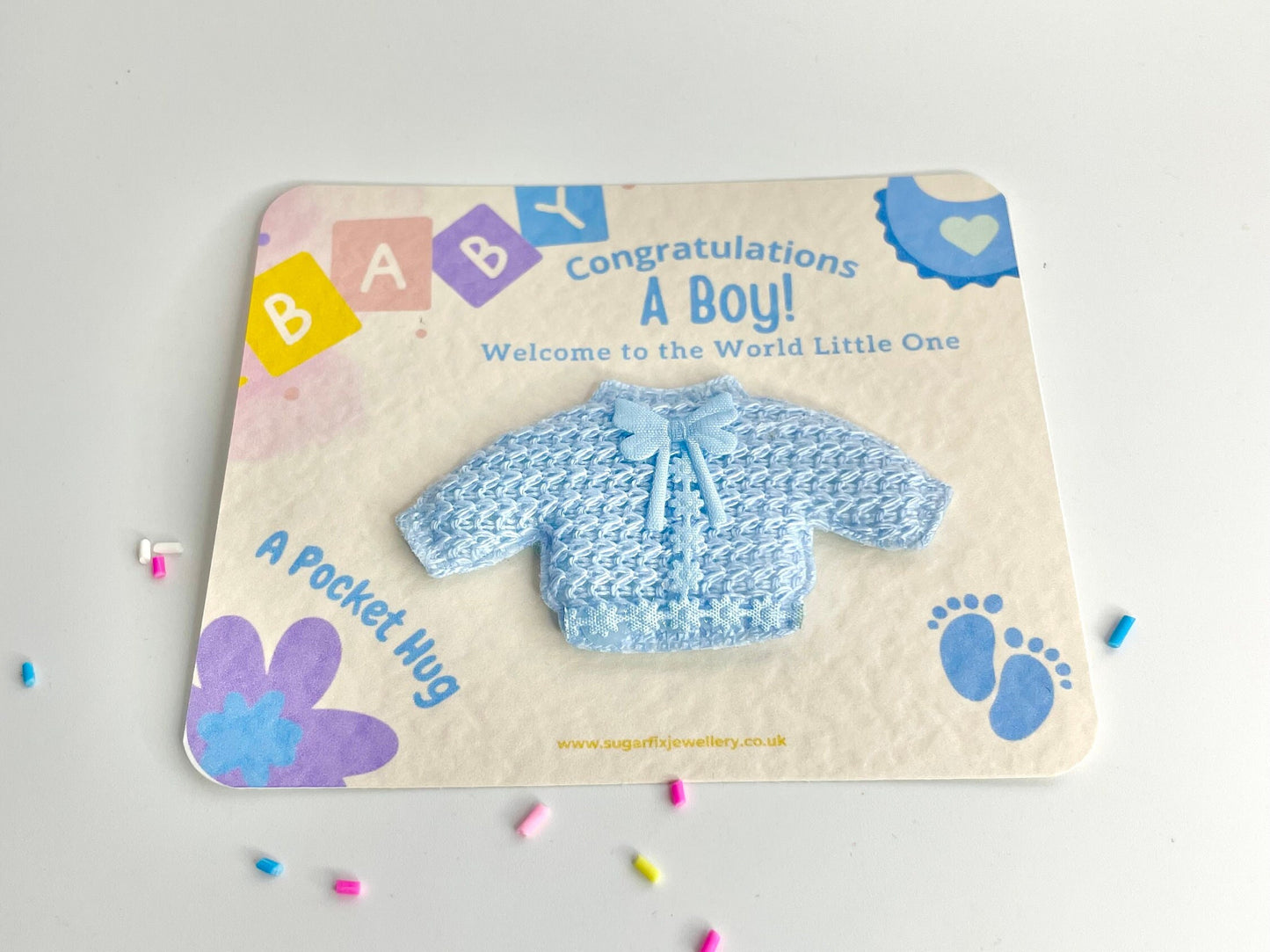 New Baby Boy Large Pocket Hug