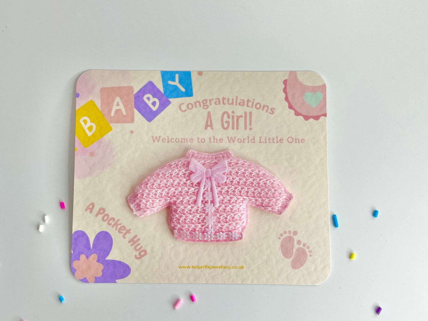 New Baby Girl Large Pocket Hug