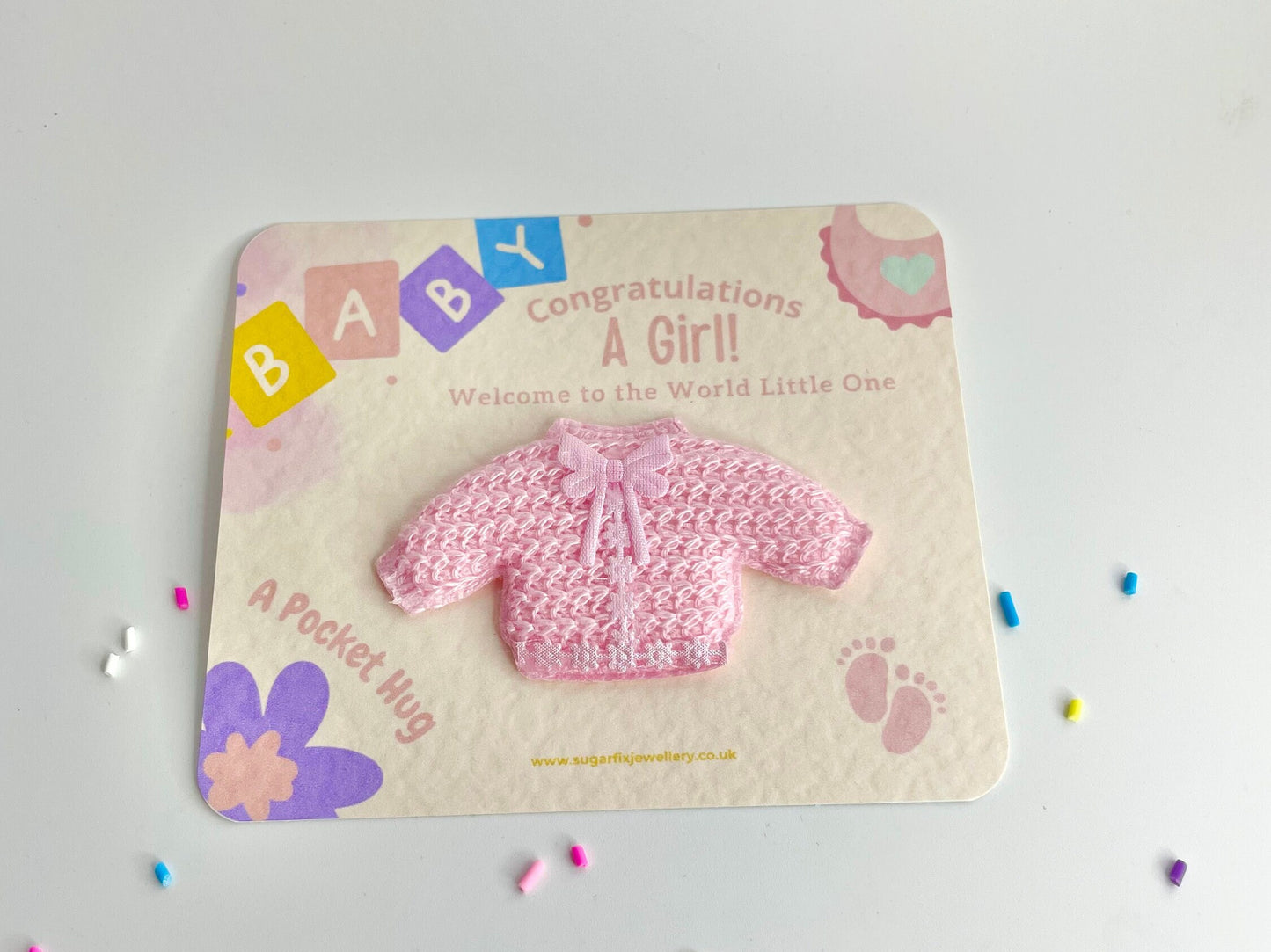New Baby Girl Large Pocket Hug