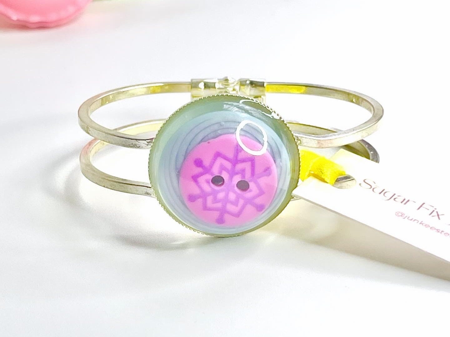 Quirky Colourful Button Bangle Bracelet