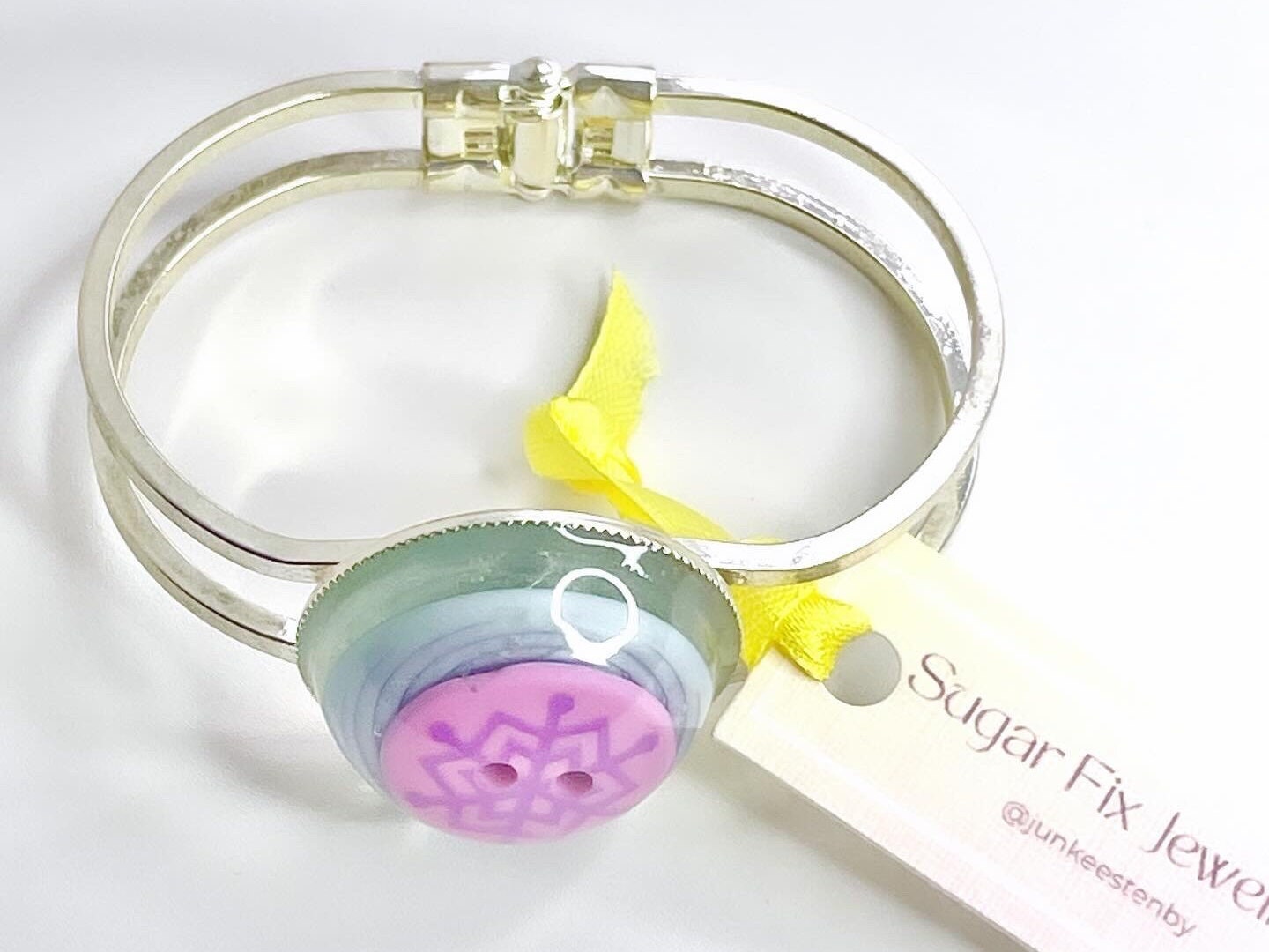 Quirky Colourful Button Bangle Bracelet