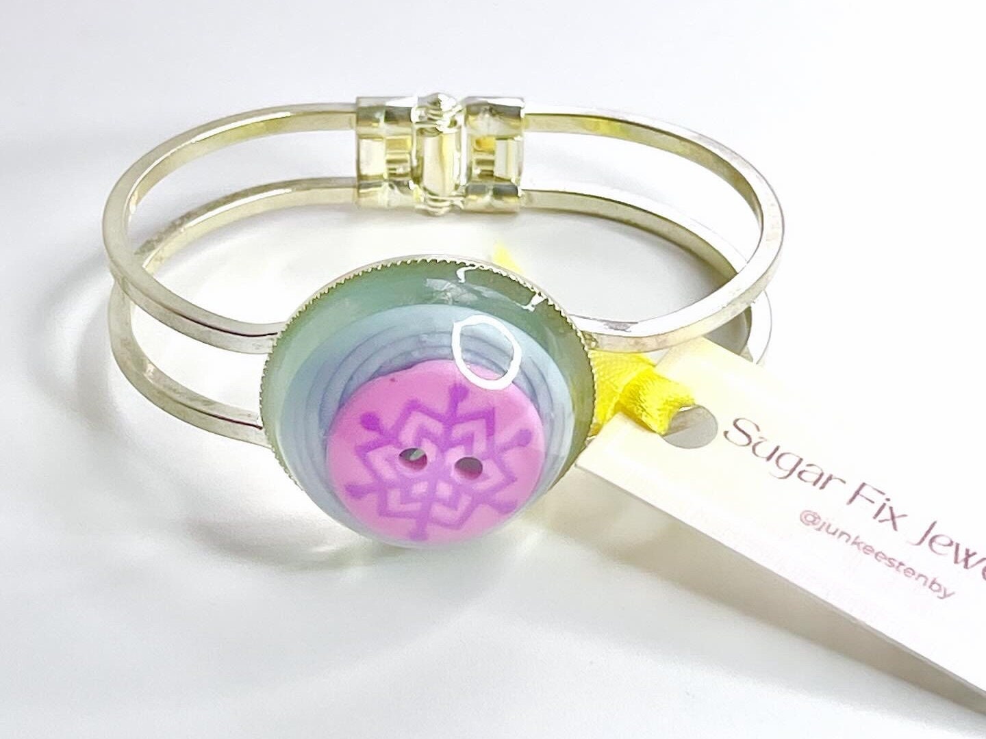Quirky Colourful Button Bangle Bracelet