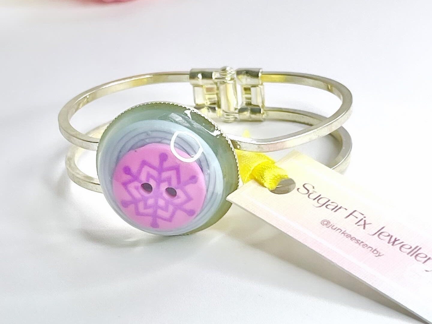 Quirky Colourful Button Bangle Bracelet