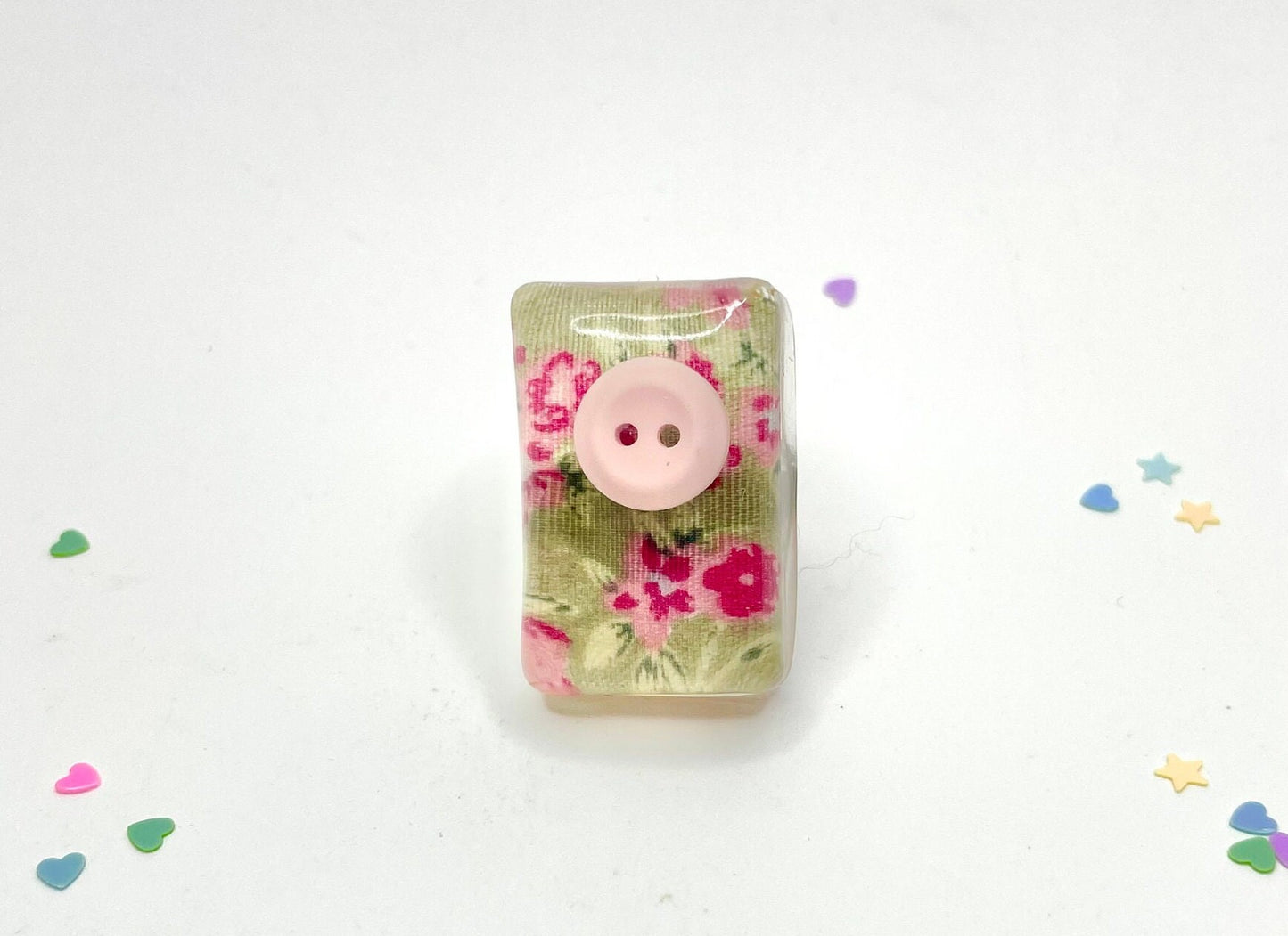 Colourful Button Floral Statement Resin Ring