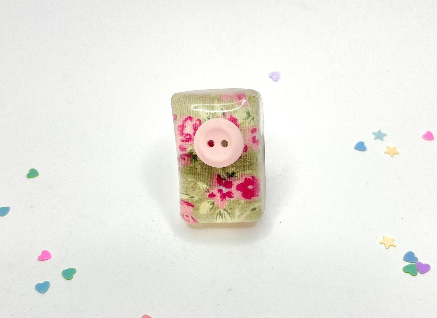 Colourful Button Floral Statement Resin Ring
