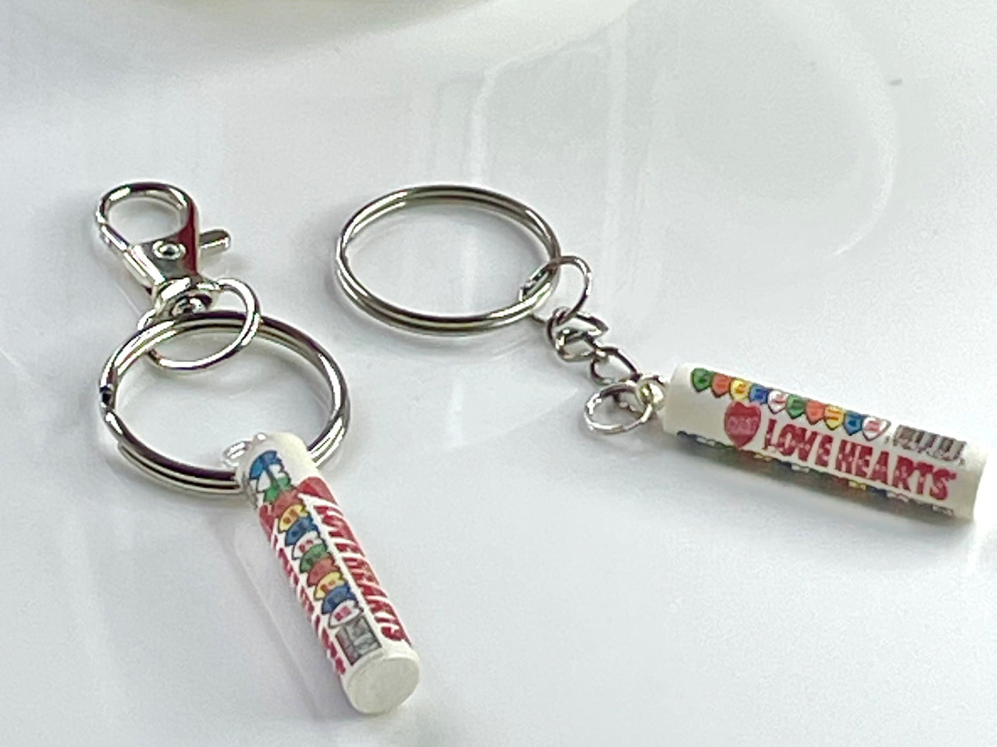 Candy Hearts Bag Charm, Love Tube Keyring