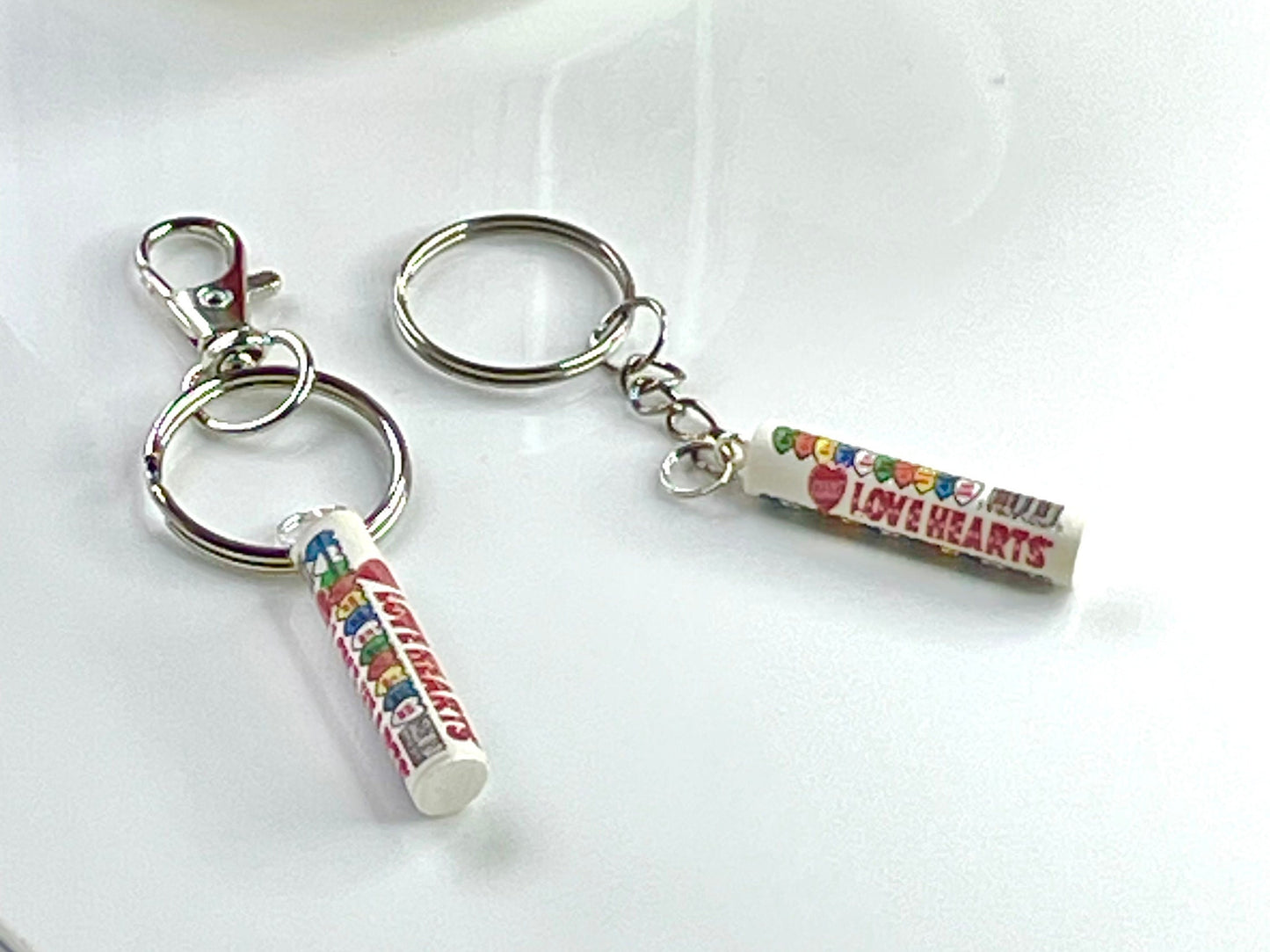 Candy Hearts Bag Charm, Love Tube Keyring