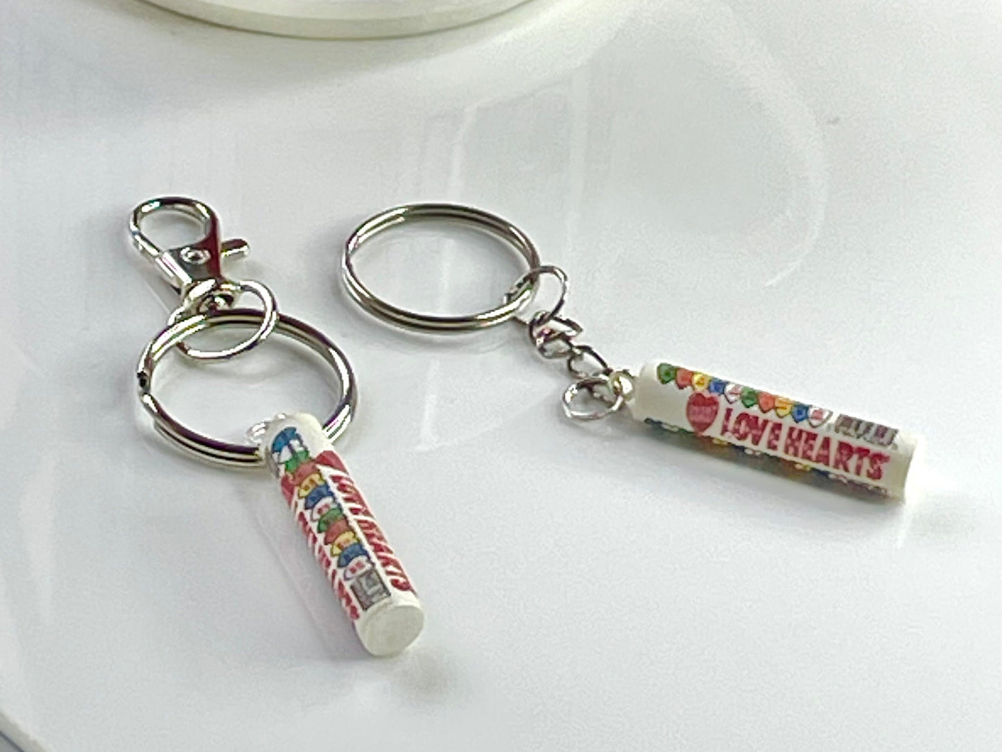 Candy Hearts Bag Charm, Love Tube Keyring