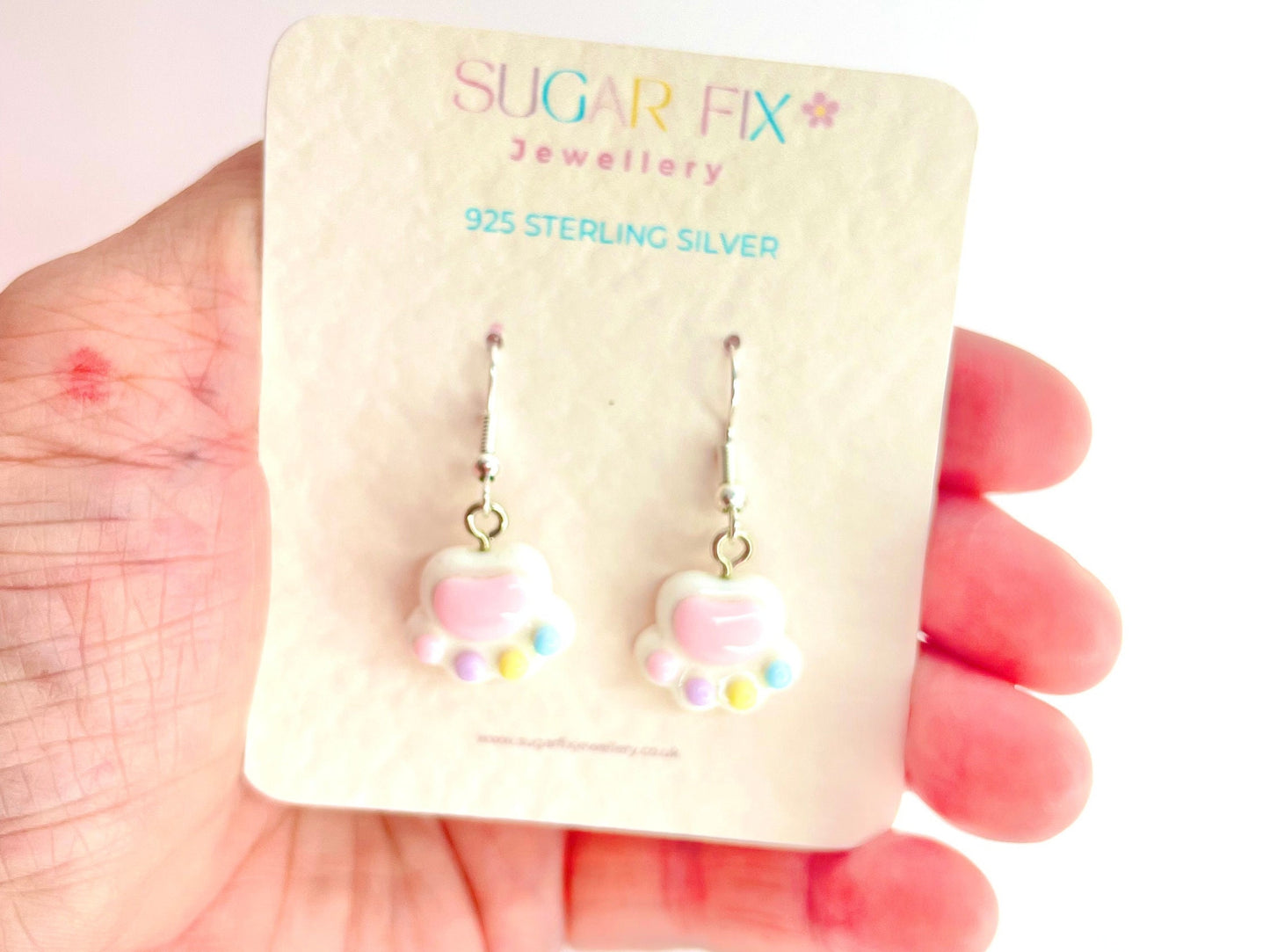 Pet Paw 925 Silver Dangle Earrings